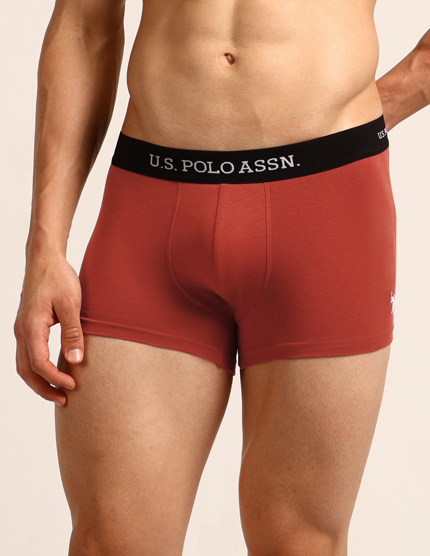 Anti Microbial Solid OET13 Trunks - Pack Of 5 Navy, Burgandy, Black, Rust & Black - U.S. Polo Assn. India | Large