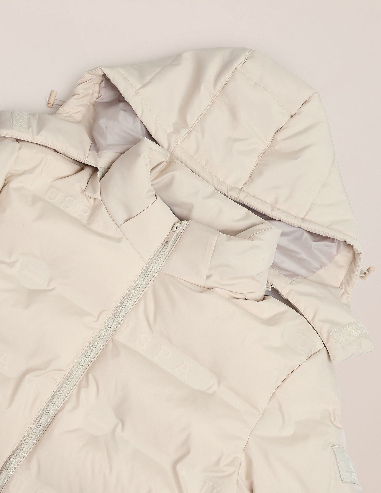 Detachable Hood Padded Jacket Beige - U.S. Polo Assn. India | Large