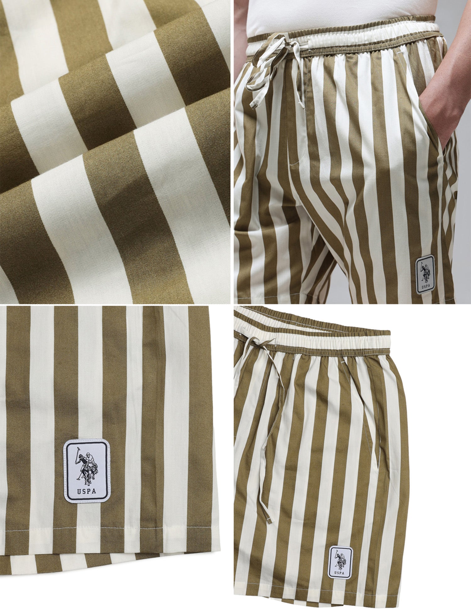 Vertical Striped Pure Cotton OEX15 Boxer Shorts Elmwood - U.S. Polo Assn. India | Large