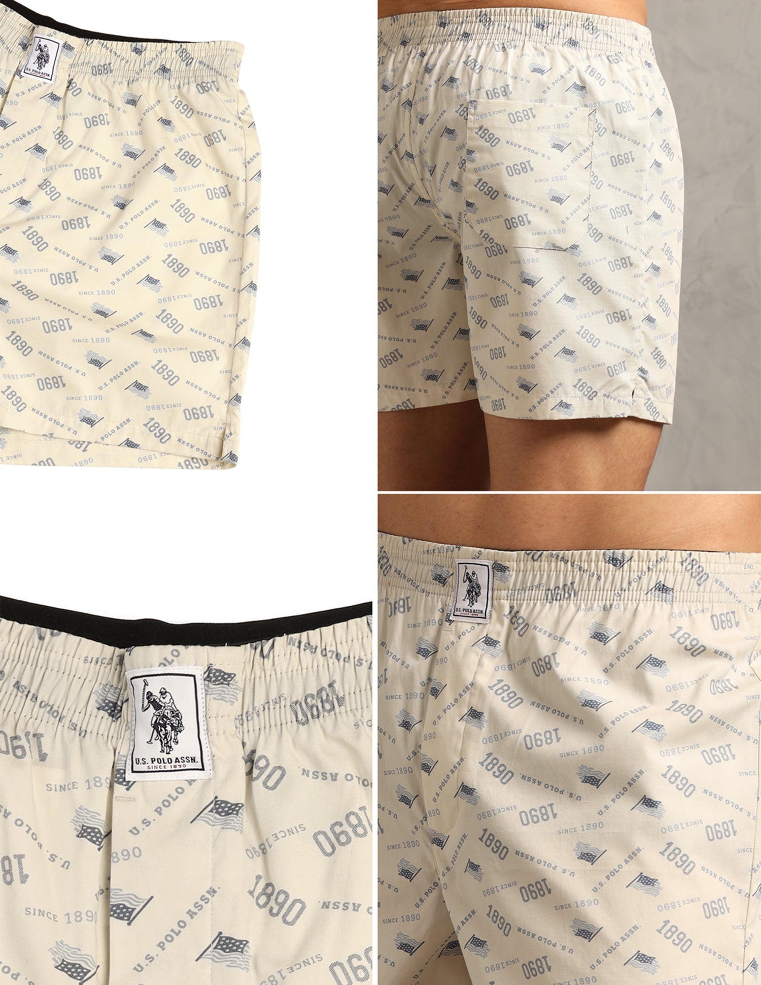 Pure Cotton Printed I657-PR Boxers - Pack Of 1 Tofu Flag - U.S. Polo Assn. India | Large