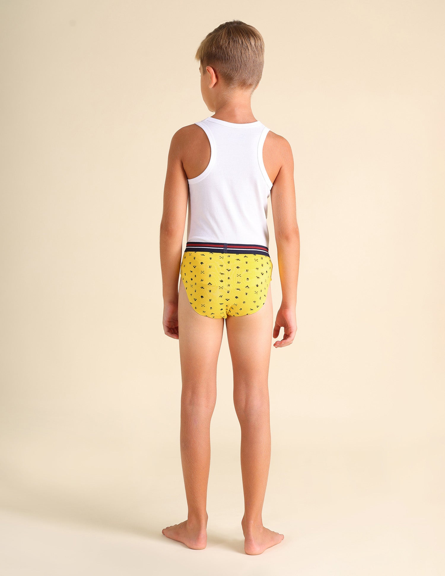 Mid Rise Cotton Spandex EKB03 Briefs - Pack Of 3 White, Yellow and Orange - U.S. POLO ASSN. | Large