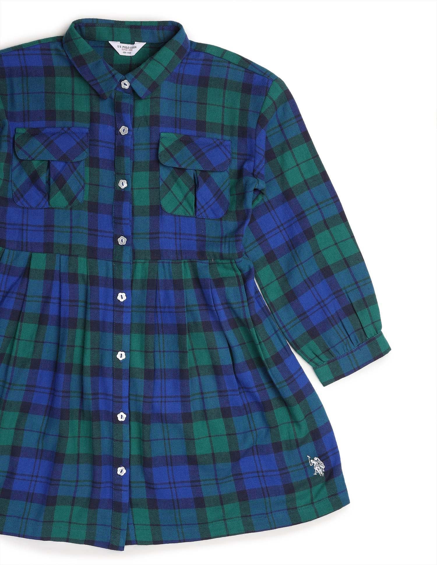 Girls Checked Shirt Dress Multicolour - U.S. POLO ASSN. | Large