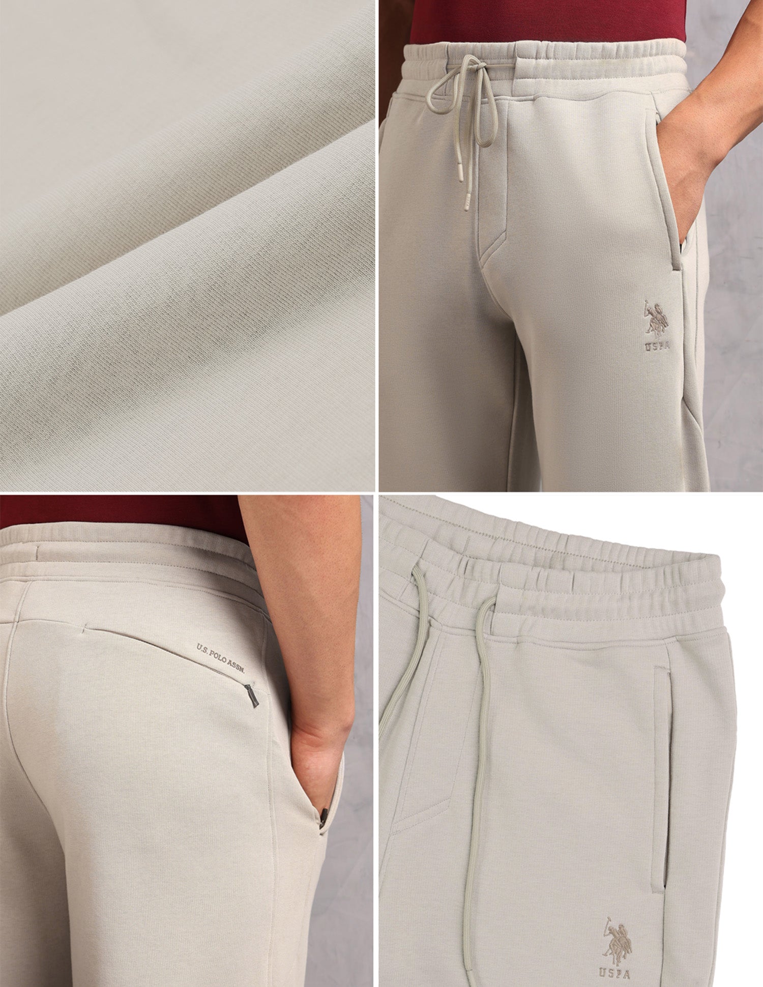 Cotton Terry OJ009 Lounge Jogger - Pack Of 1 Grey Mid Stone - U.S. POLO ASSN. | Large