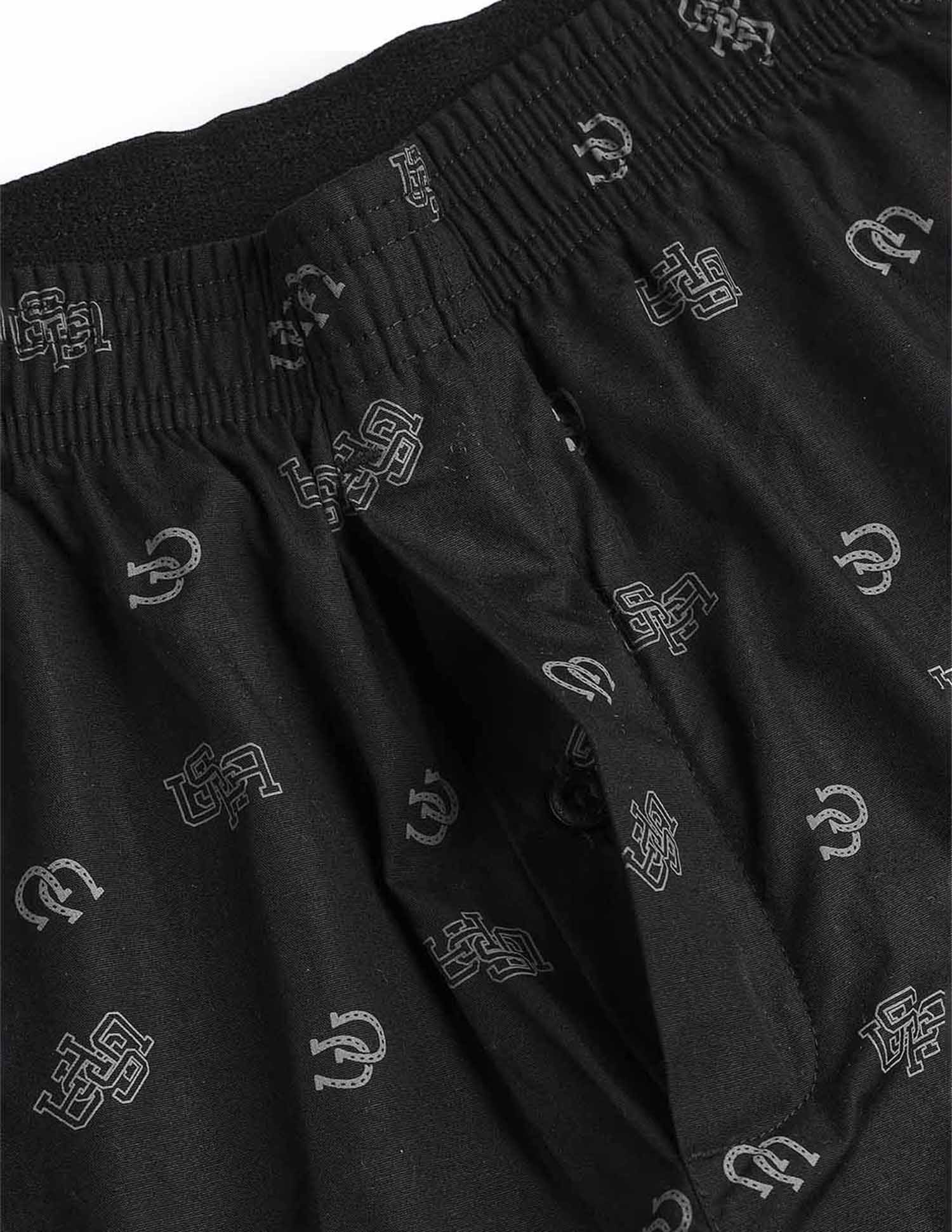 Cotton Printed OEX12 Boxers - Pack Of 1 Black - U.S. POLO ASSN. | Large