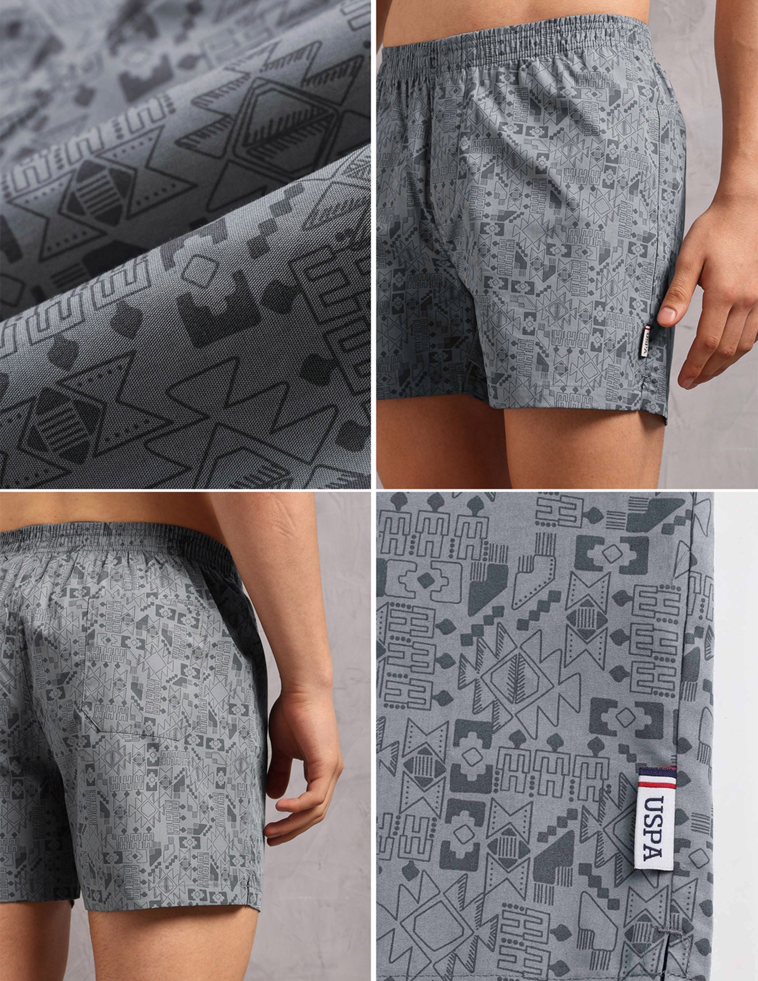 Cotton Printed OEX12 Boxers - Pack Of 1 Light Grey - U.S. POLO ASSN. | Large