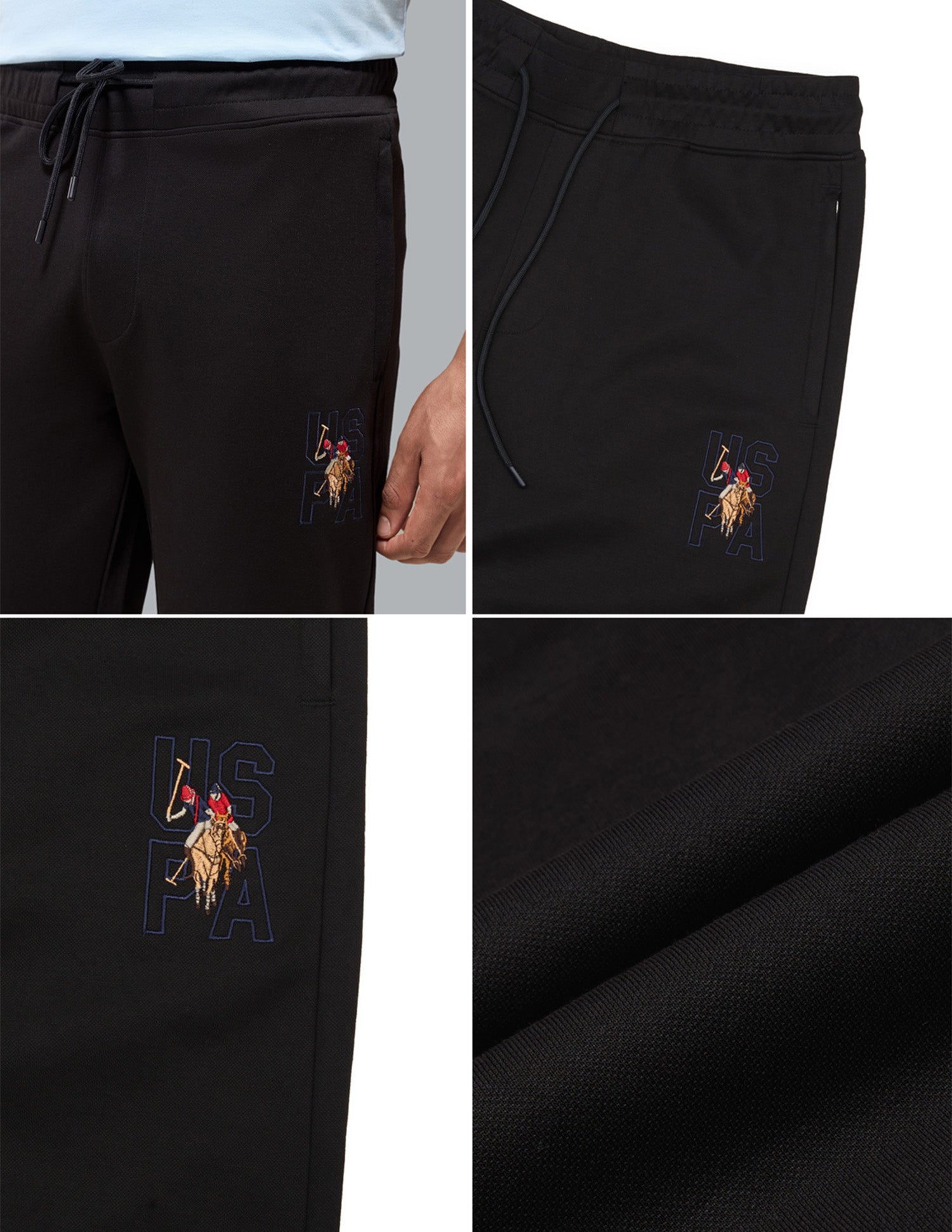 Relaxed Fit Mid Rise OR009 Track Pants Black - U.S. Polo Assn. India | Large
