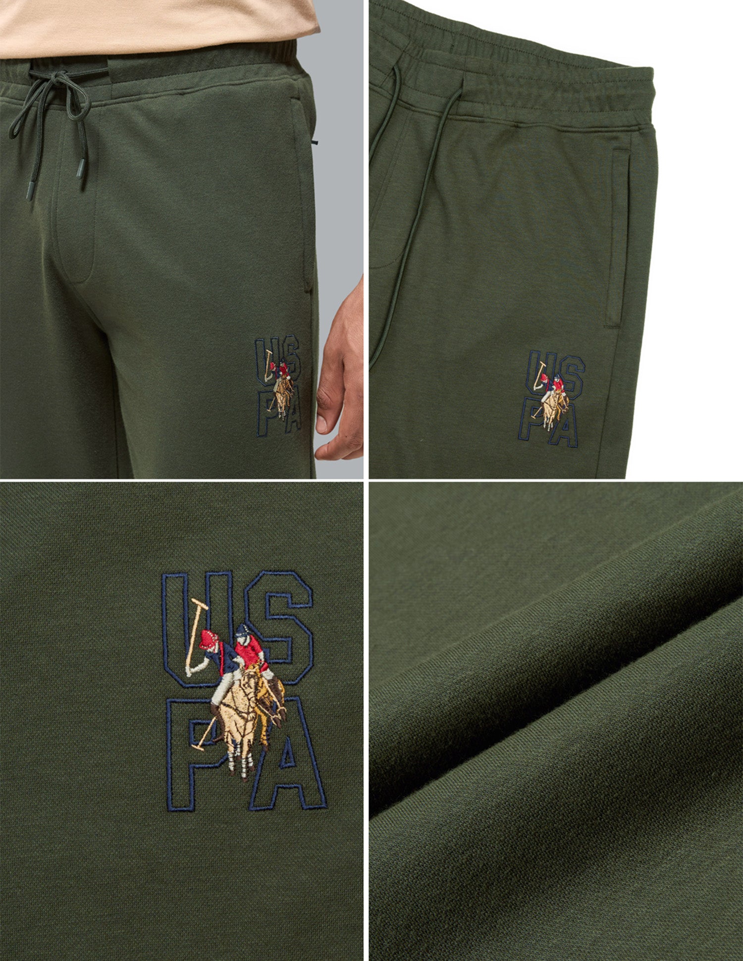 Relaxed Fit Mid Rise OR009 Track Pants Forest Night - U.S. Polo Assn. India | Large