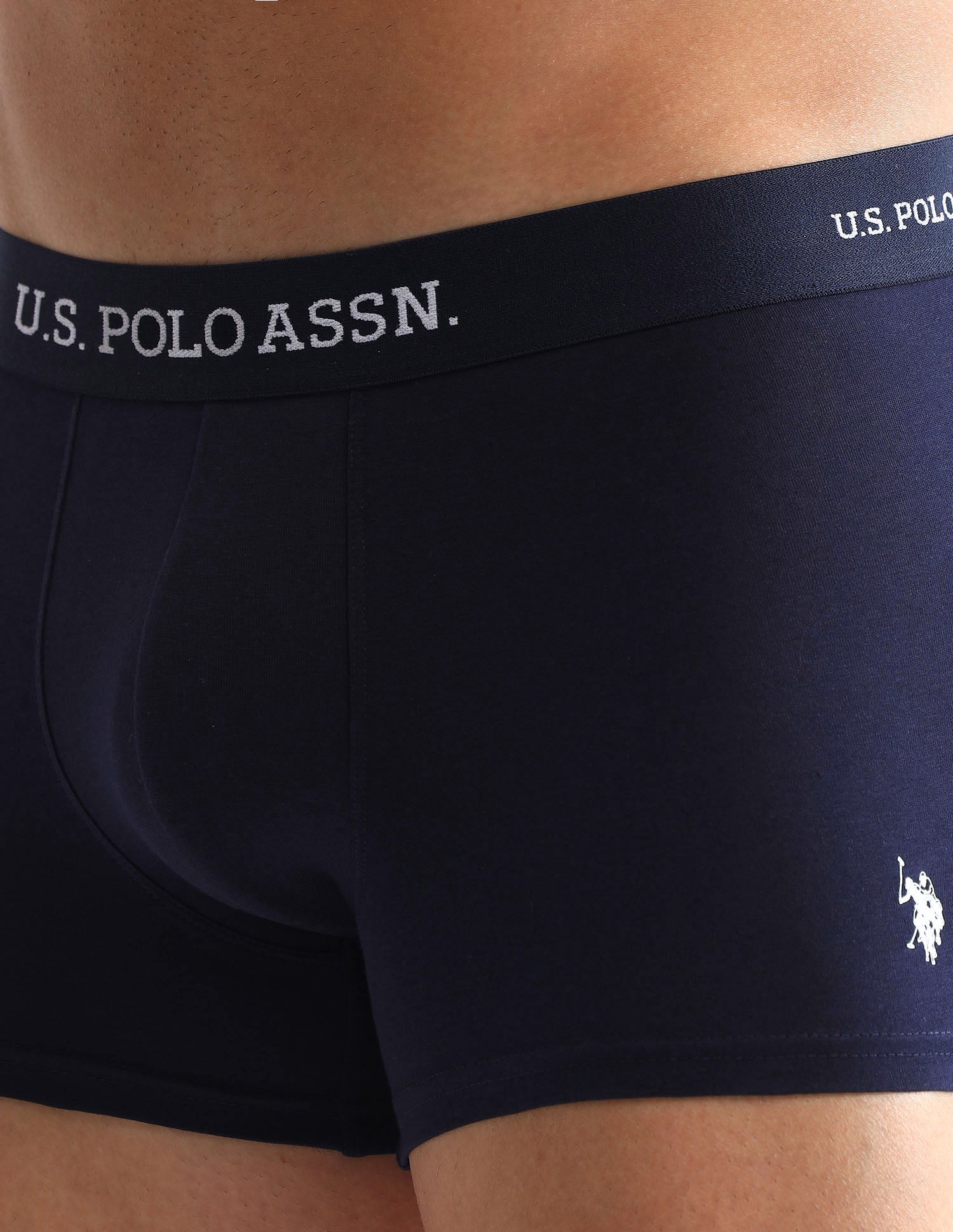 Anti Microbial Solid OET13 Trunks - Pack Of 3 Black, Navy and Grey Melange - U.S. POLO ASSN. | Large