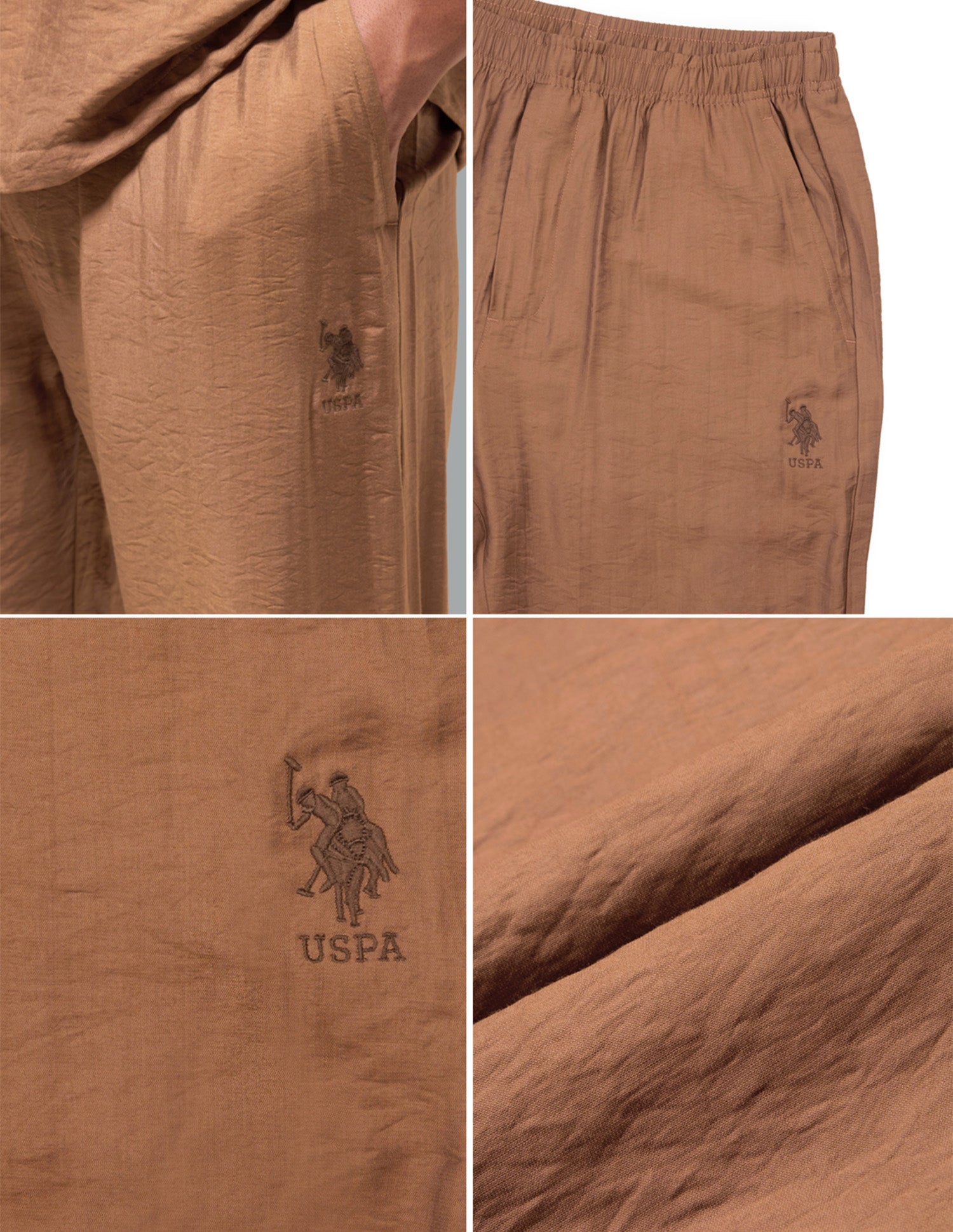 Crinkled Featherlight OESS02 Sleep Set Rust - U.S. Polo Assn. India | Large
