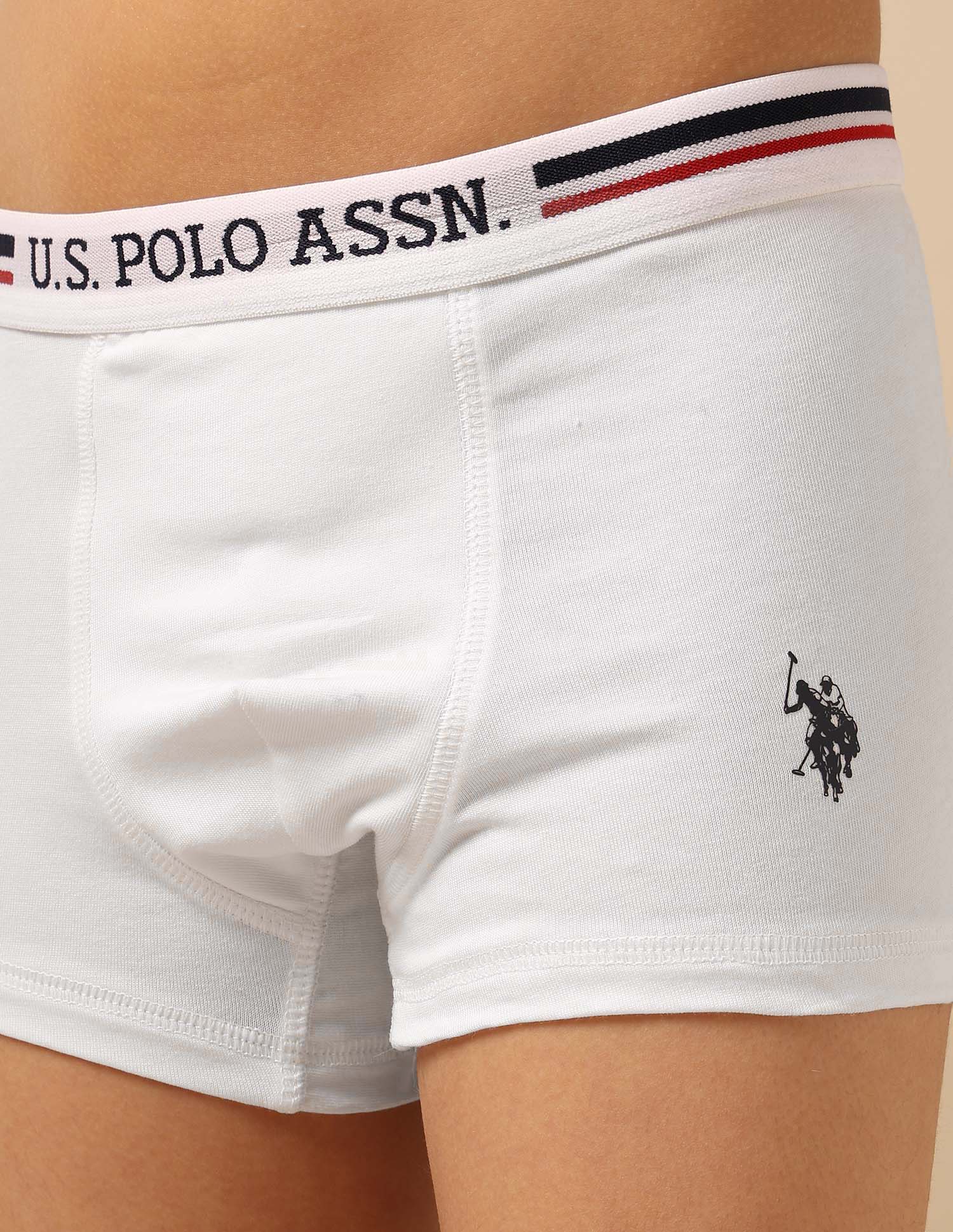 Boys Moisture Wicking Briefs - Pack Of 3 White/Navy/Power Blue - U.S. POLO ASSN. | Large