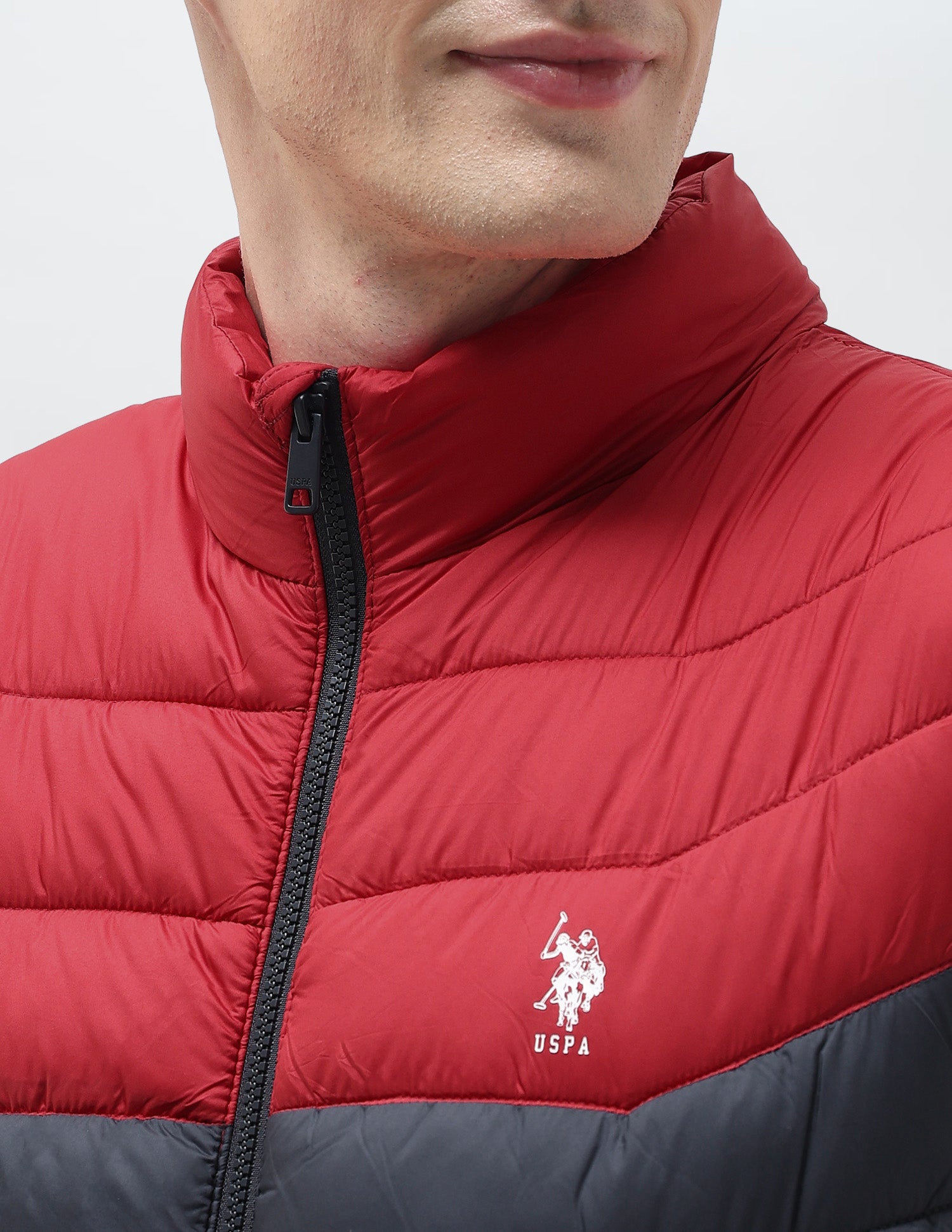 Colour Blocked Removable Hood Puffer Jacket Navy - U.S. POLO ASSN. | Large