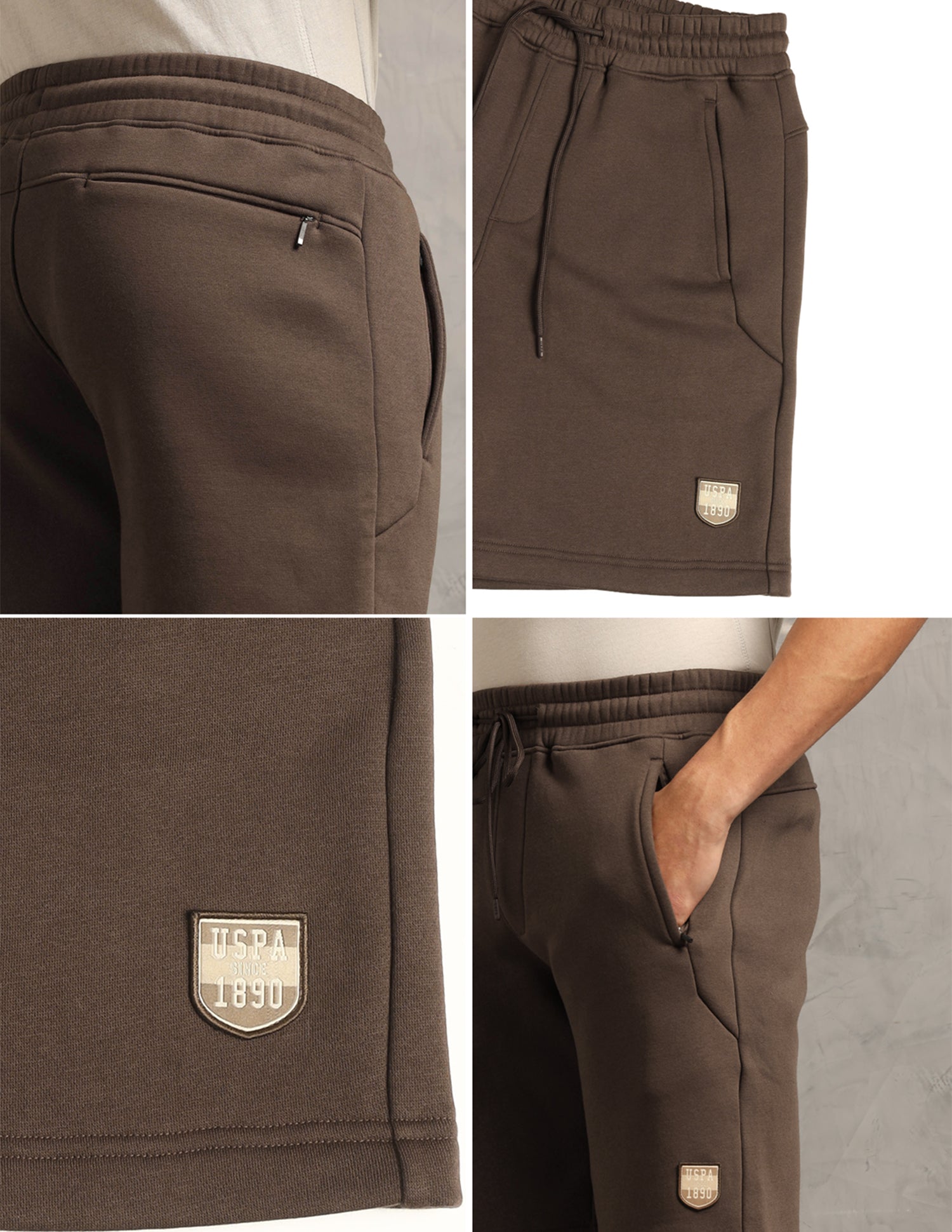 Comfort Fit Cotton Rich OES09-PL Lounge Shorts - Pack Of 1 Brown Tint - U.S. Polo Assn. India | Large