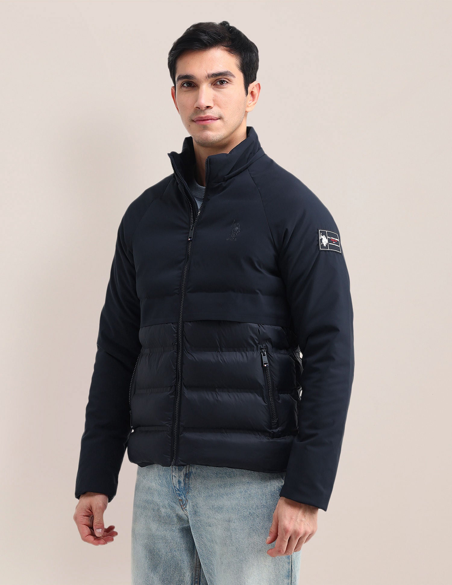 Solid Hooded Puffer Jacket Dark Navy - U.S. POLO ASSN. | Large