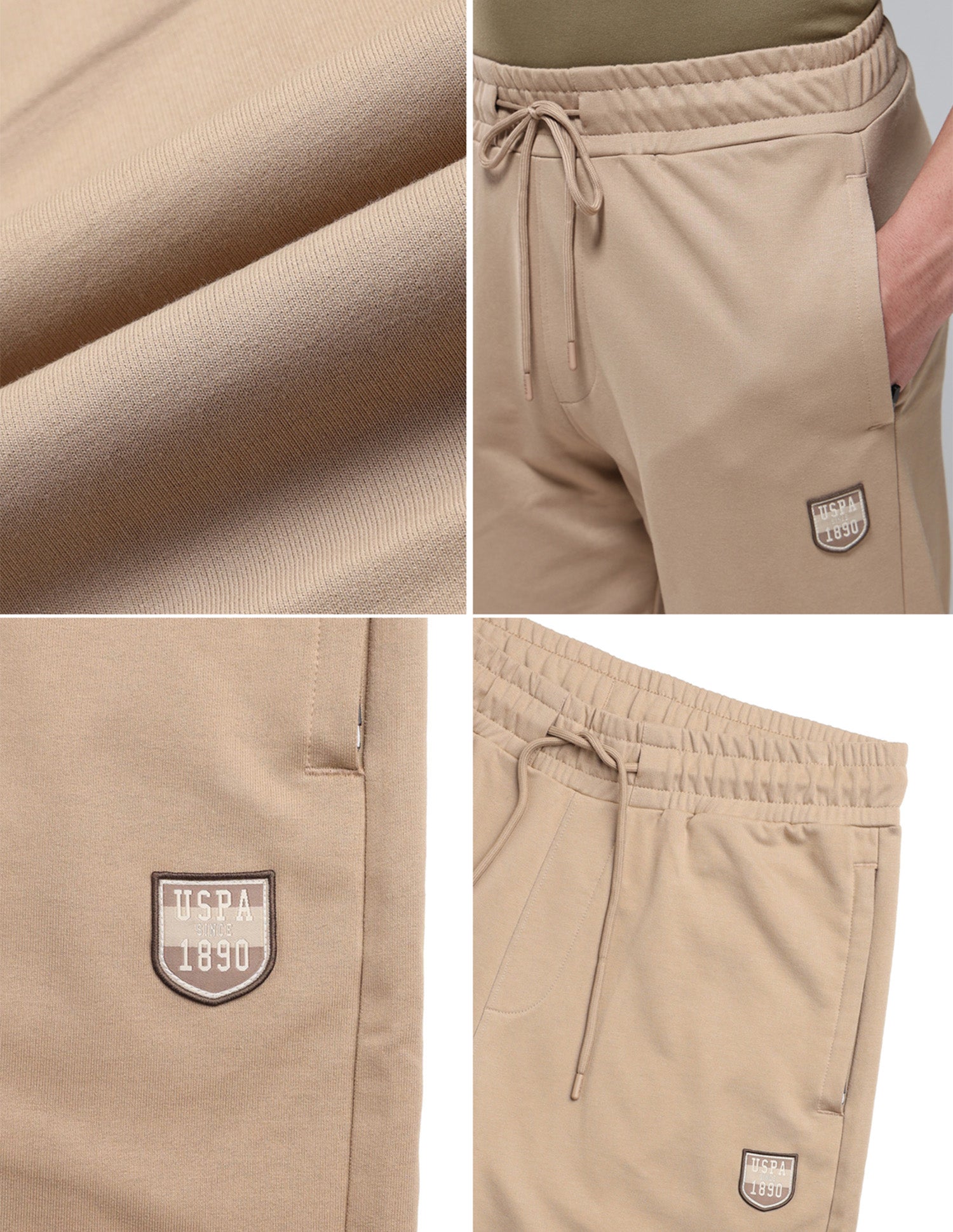 Breathable Relaxed Fit OJ010 Lounge Joggers Stucco - U.S. Polo Assn. India | Large