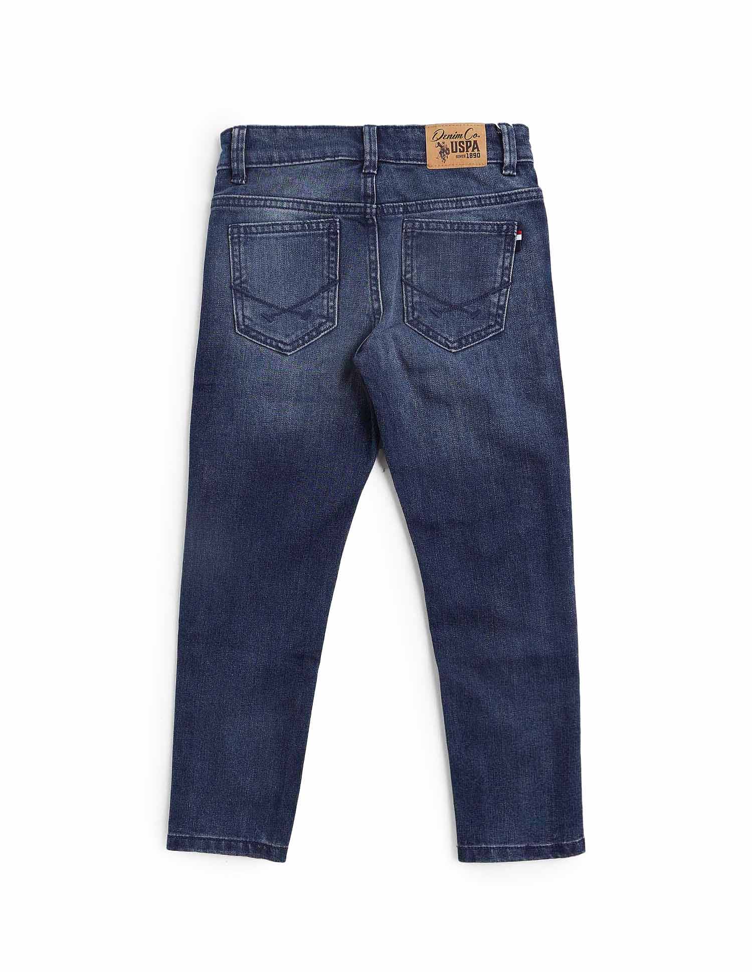 Boys Slim Fit Whiskered Jeans Blue - U.S. POLO ASSN. | Large