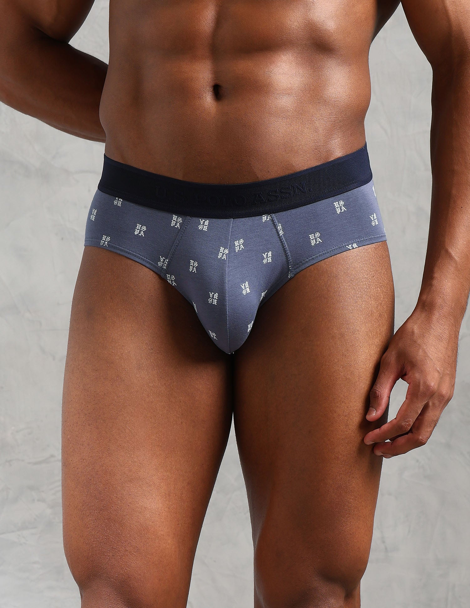 Low Rise Printed OEB16 Briefs - Pack Of 3 Grisaille, Picante and Uspa Black - U.S. POLO ASSN. | Large