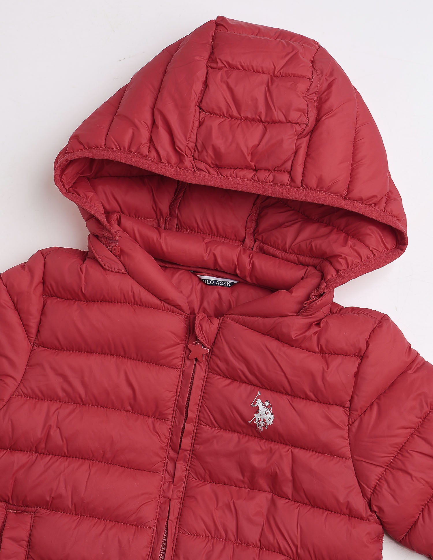 Girls Solid Regular Fit Packable Jacket Red - U.S. Polo Assn. India | Large