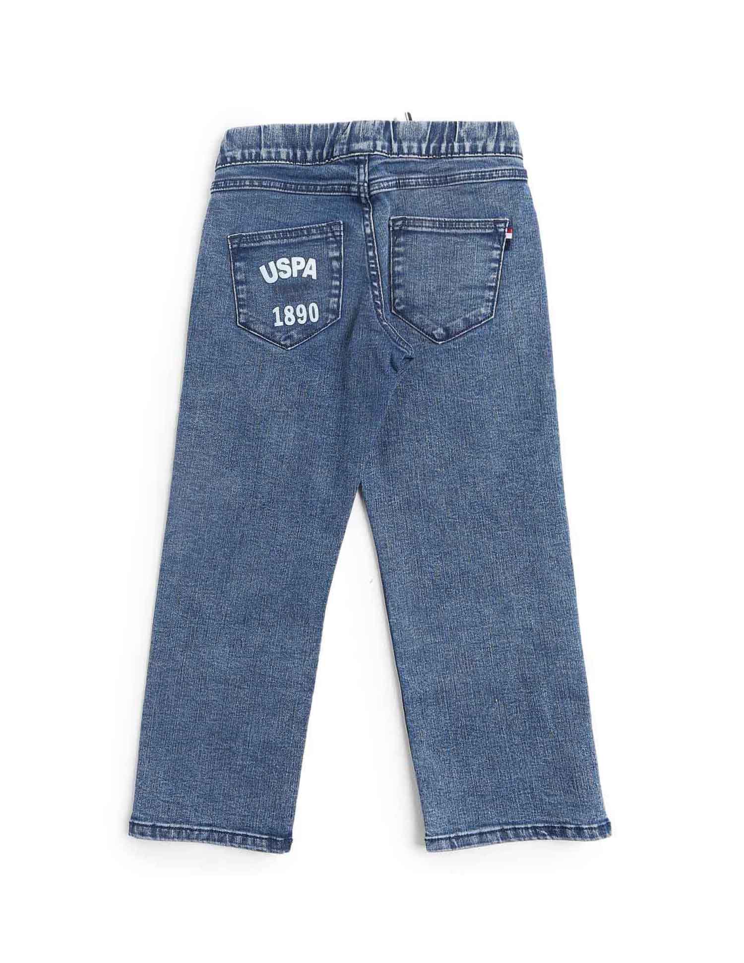 Boys Stone Washed Relaxed Fit Jeans Blue - U.S. POLO ASSN. | Large