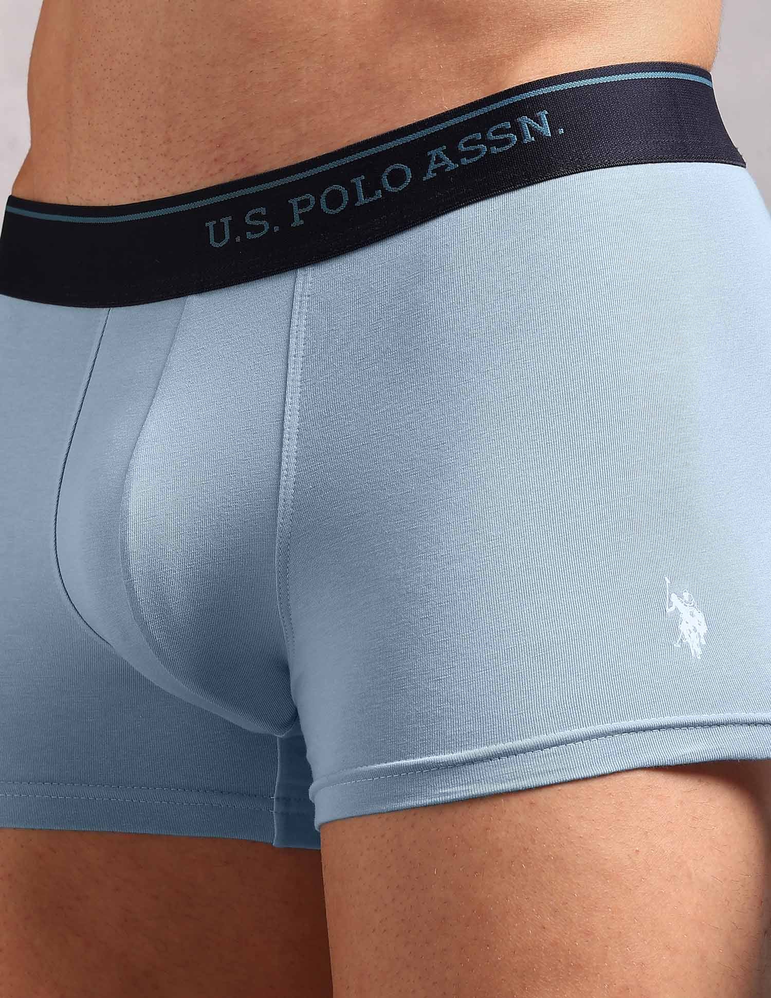 Cotton Stretch Breathable OET18 Trunks - Pack Of 2 Uspa Navy and Blue Fog - U.S. POLO ASSN. | Large