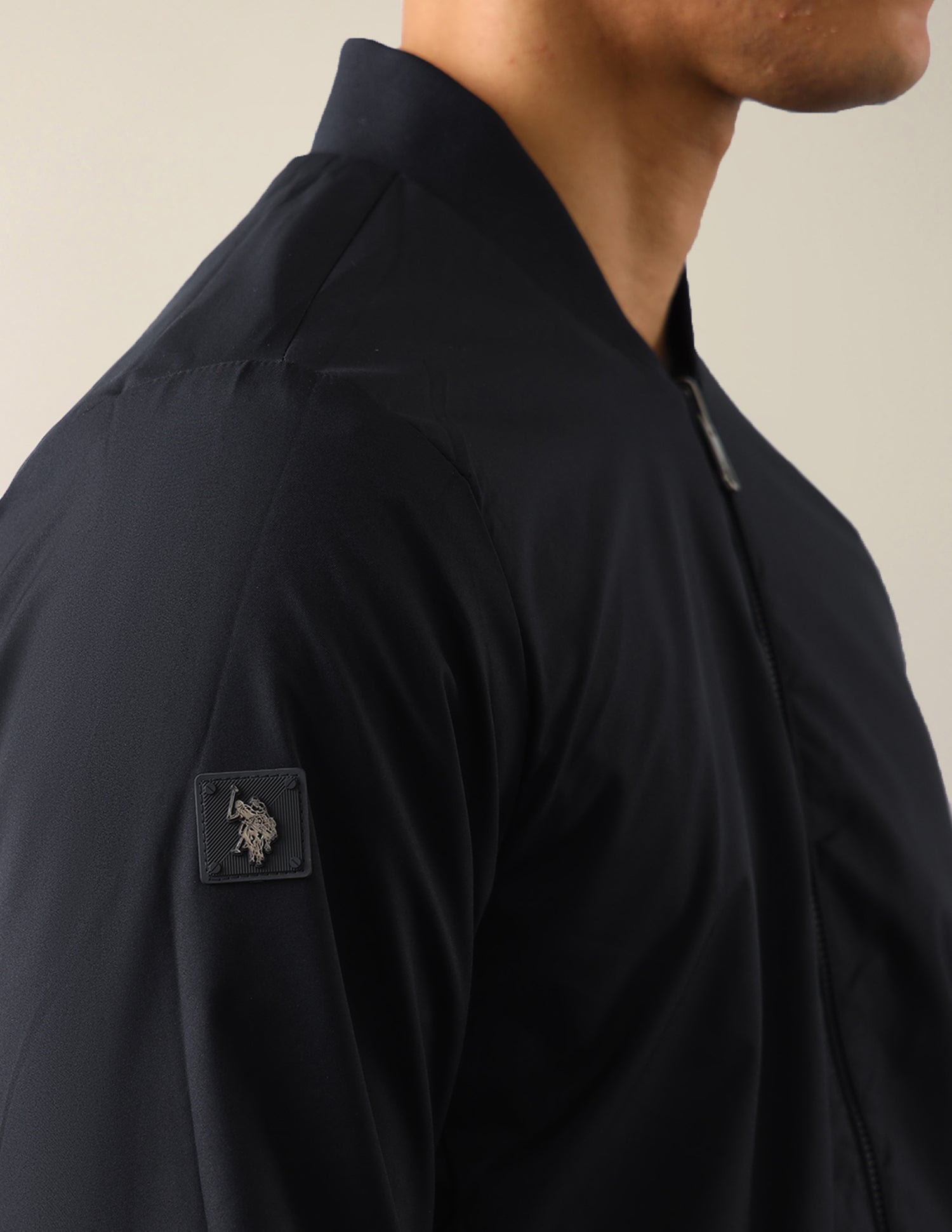 Vertical Striped Regular Fit Bomber Jacket Navy - U.S. Polo Assn. India | Large