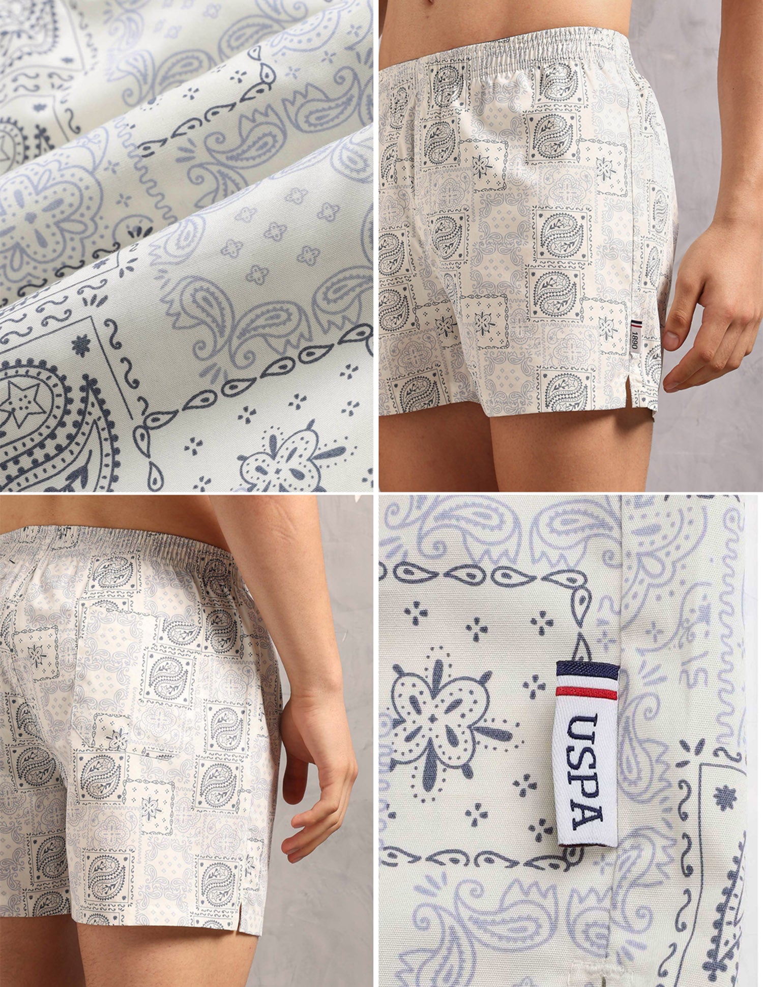 Cotton Printed OEX12 Boxers - Pack Of 1 Off White - U.S. POLO ASSN. | Large