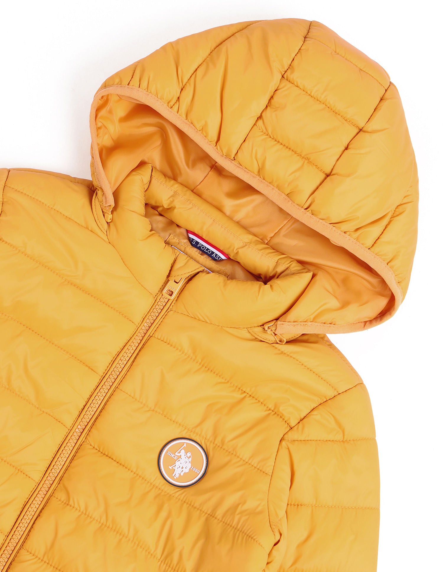 Boys Solid Hooded Jacket Old Gold - U.S. POLO ASSN. | Large