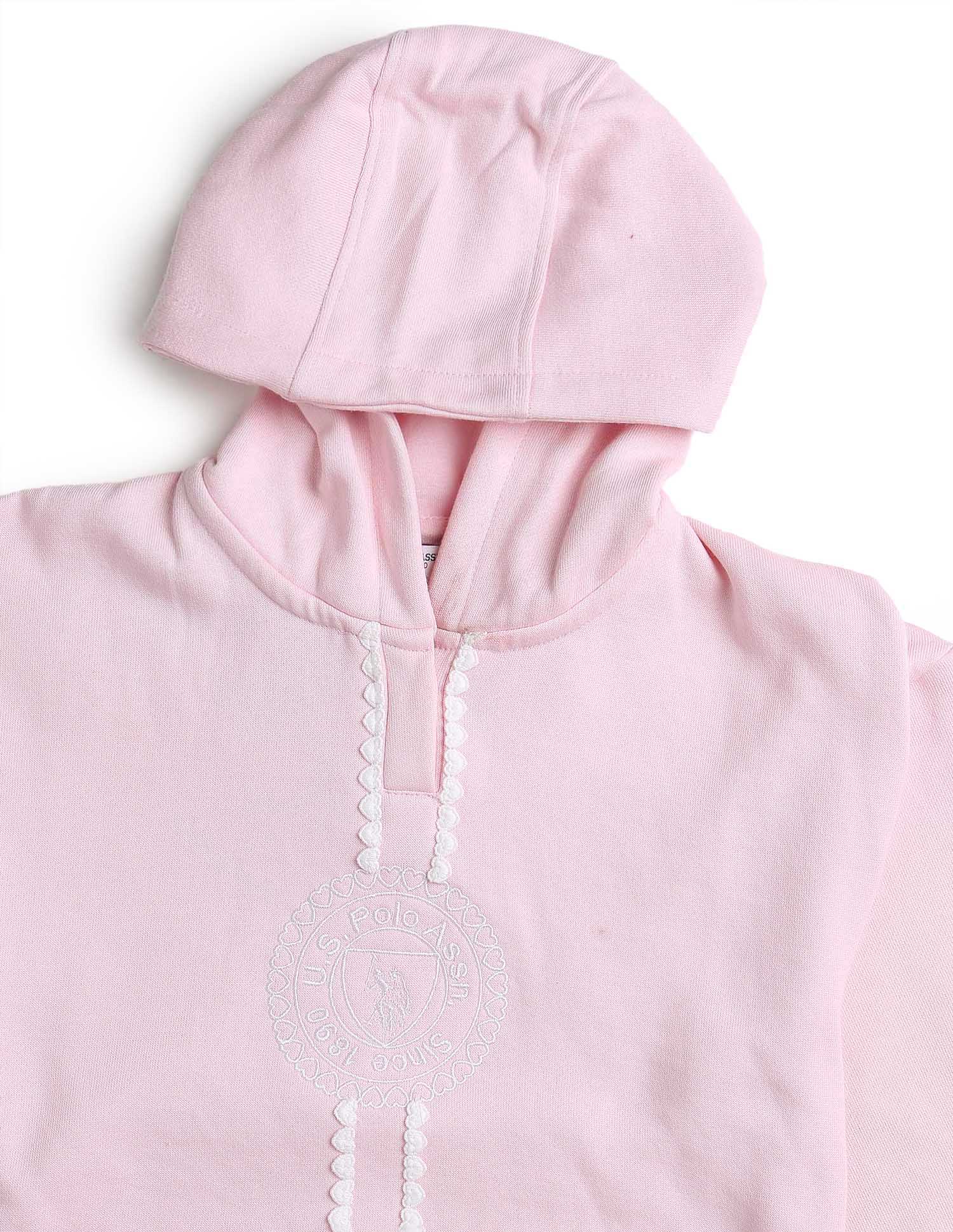 Girls Brand Embroidered Regular Fit Sweatshirt Light Pink - U.S. POLO ASSN. | Large