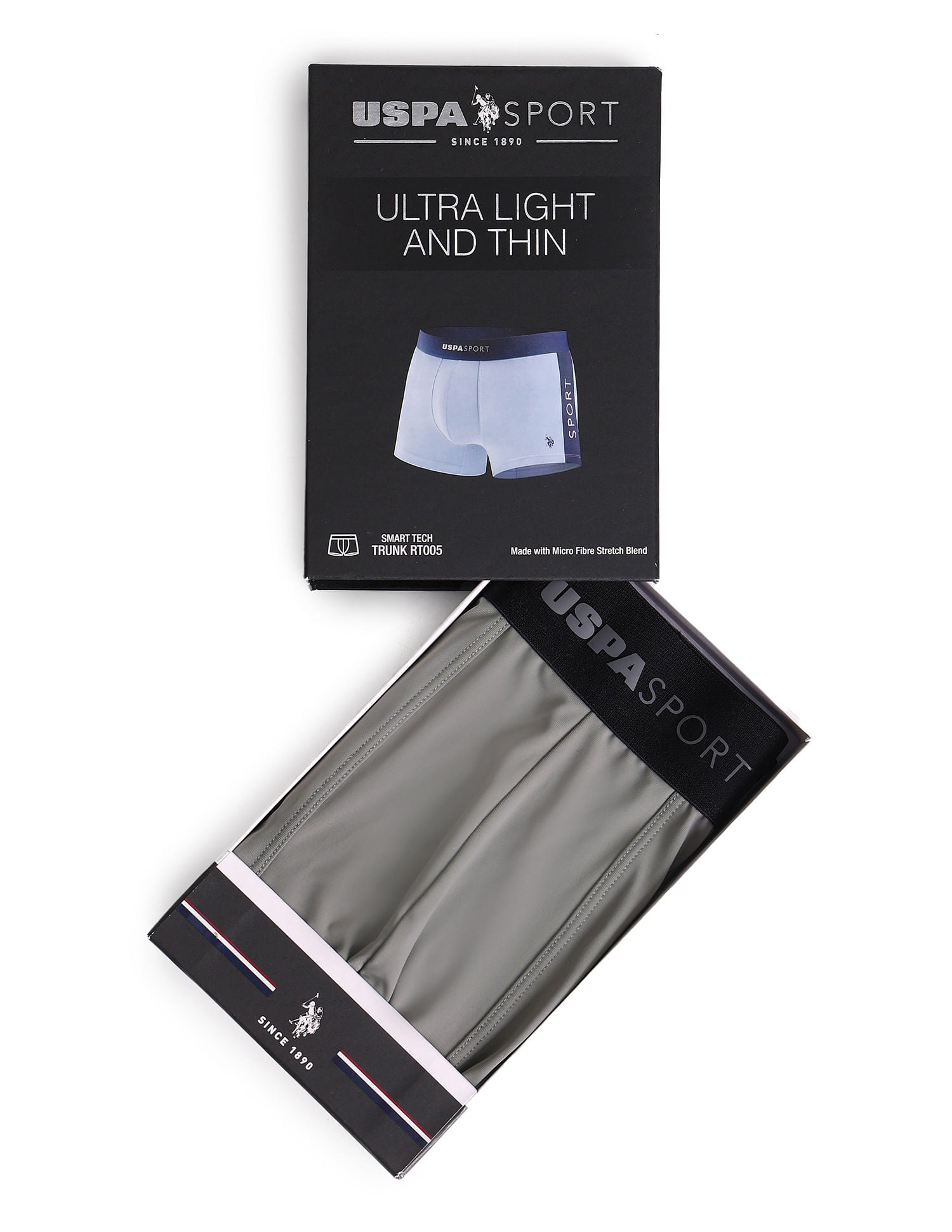 Micro Fibre High Stretch Performance Trunk Grey and Black - U.S. POLO ASSN. | Large