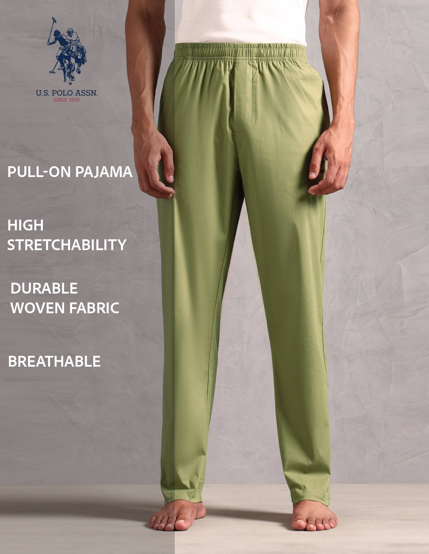 Relaxed Fit Solid LP003 Lounge Pants - Pack Of 1 Light Green - U.S. POLO ASSN. | Large