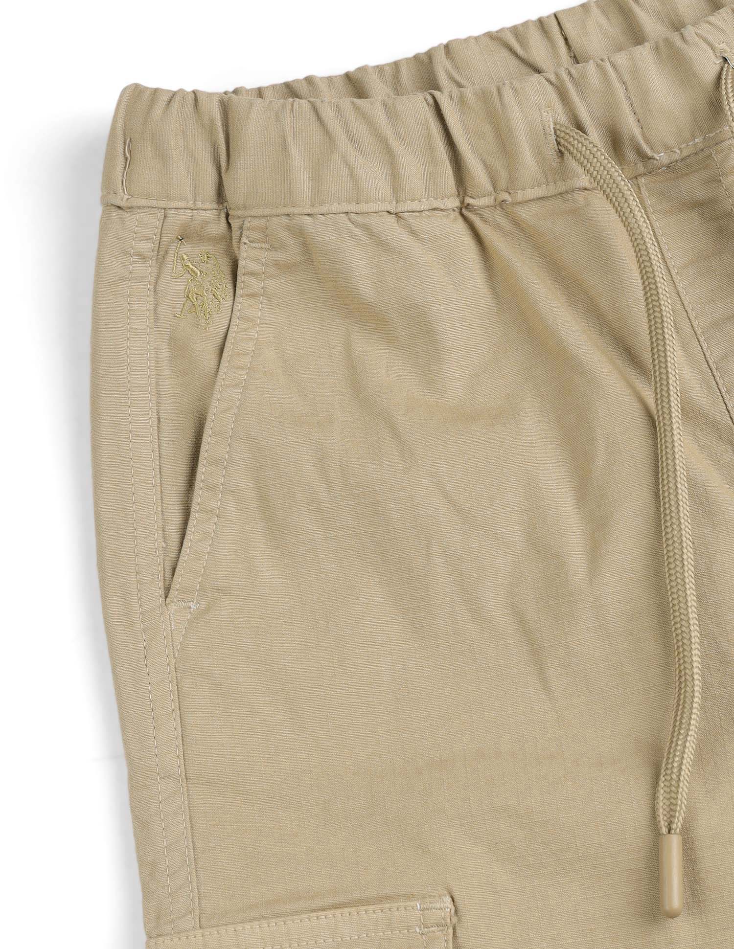 Boys Textured Relaxed Fit Cargos Khaki - U.S. POLO ASSN. | Large