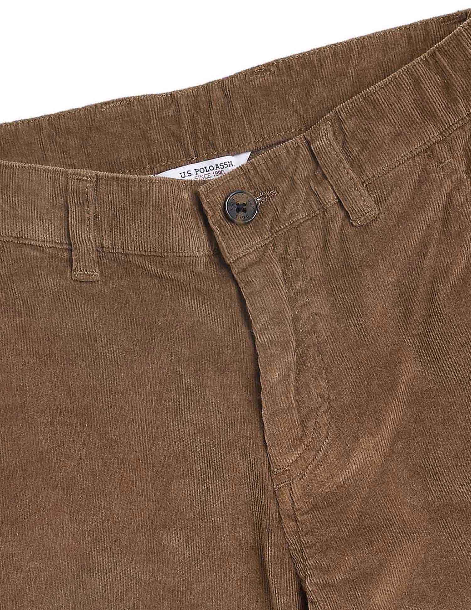 Boys Solid Corduroy Cargo Khaki - U.S. Polo Assn. India | Large