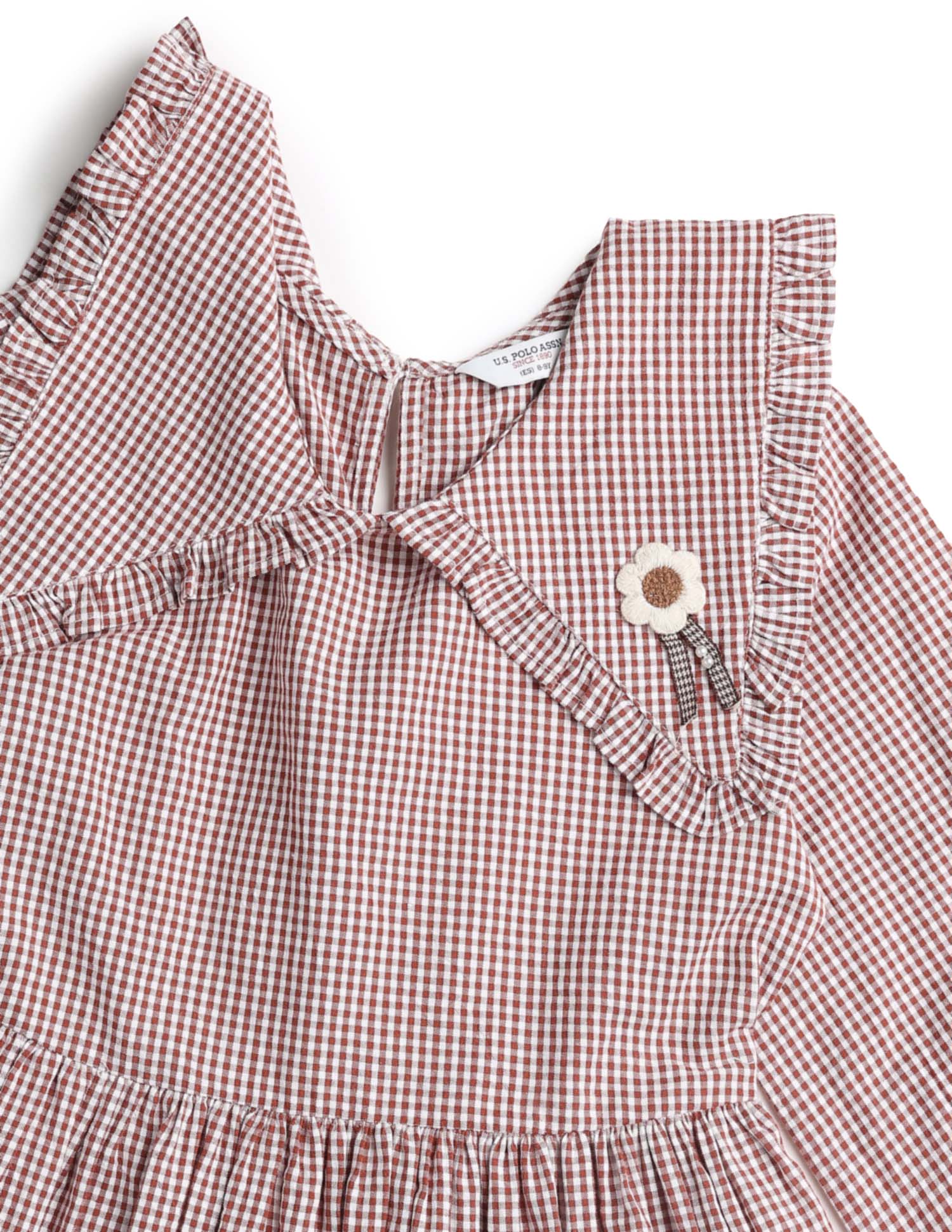 Girls Checked A-Line Dress Brown - U.S. POLO ASSN. | Large
