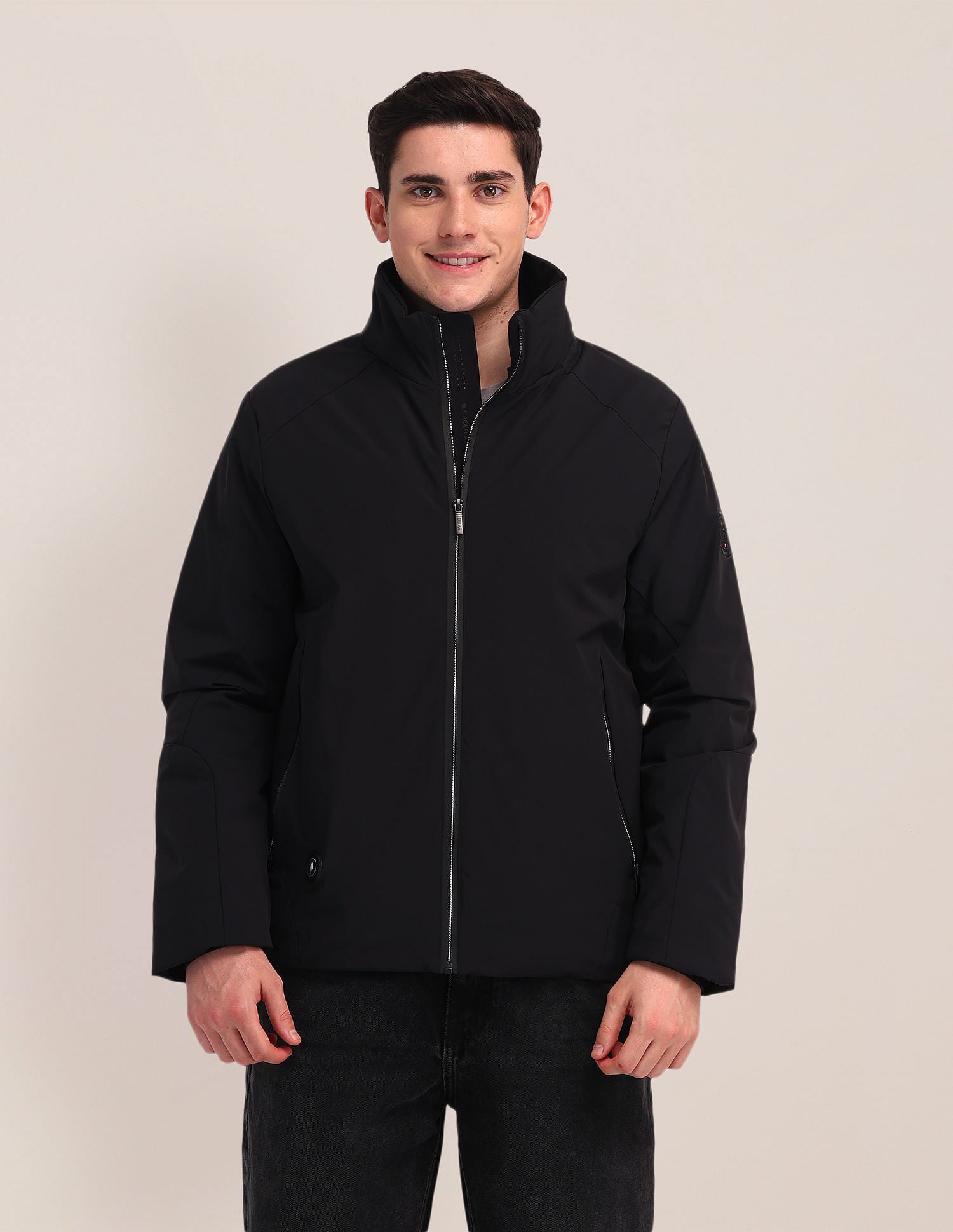 Detachable Hood Padded Jacket Black - U.S. POLO ASSN. | Large