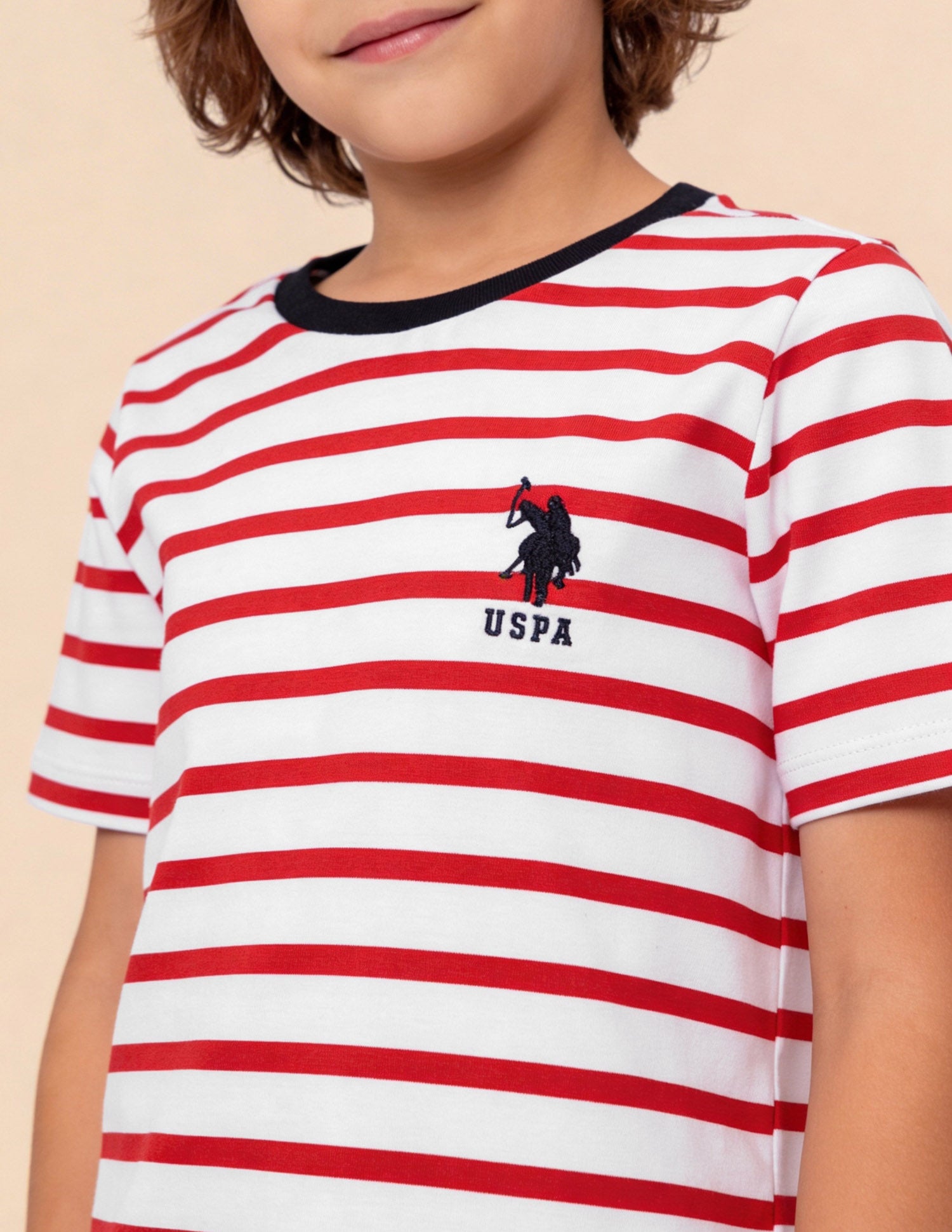 Horizontal Striped And Graphic Brand Printed Regular Fit T-Shirt - Pack Of 2 Assorted - U.S. Polo Assn. India | Large