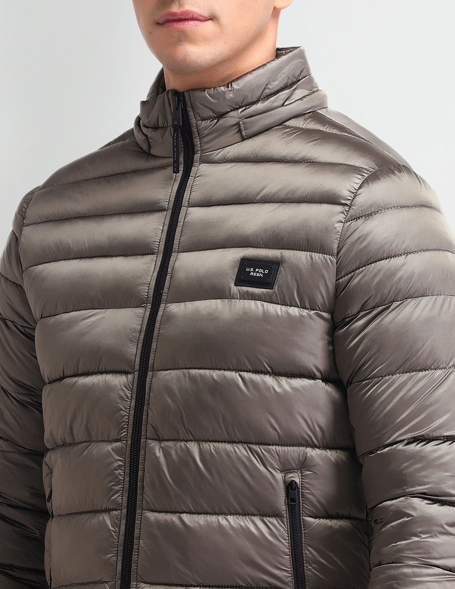 Regular Fit Solid Padded Jacket Mousse - U.S. POLO ASSN. | Large