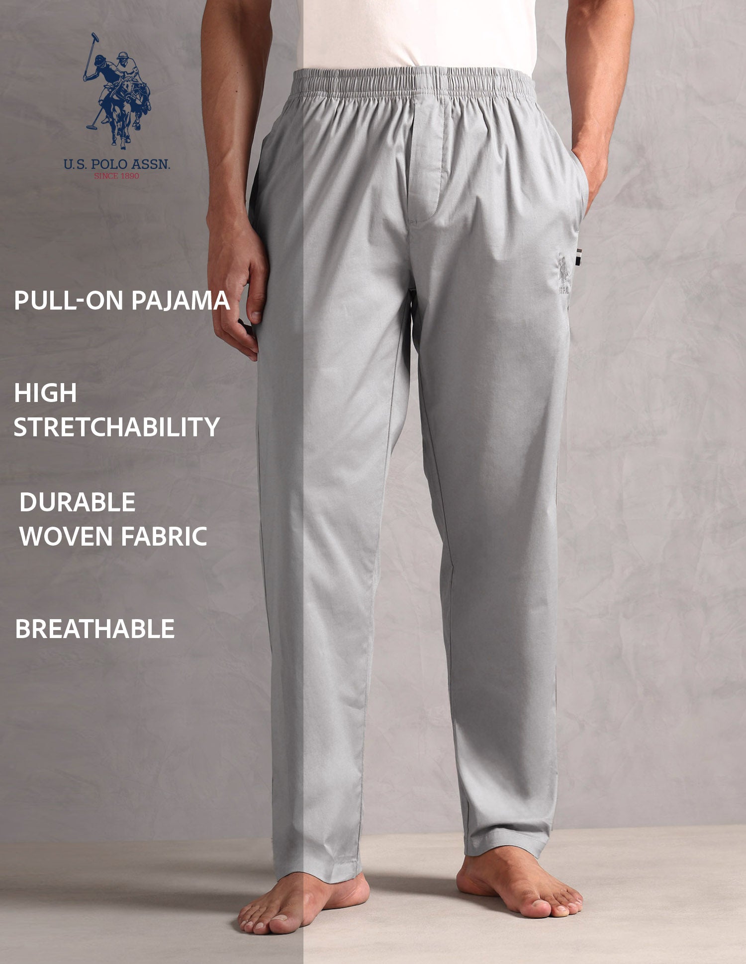 Relaxed Fit Solid LP003 Lounge Pants - Pack Of 1 Ultimate Gray - U.S. POLO ASSN. | Large
