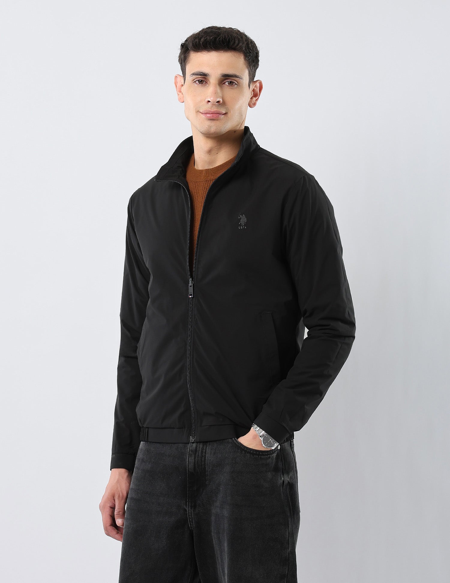 Colour Blocked Reversible Jacket Black - U.S. POLO ASSN. | Large