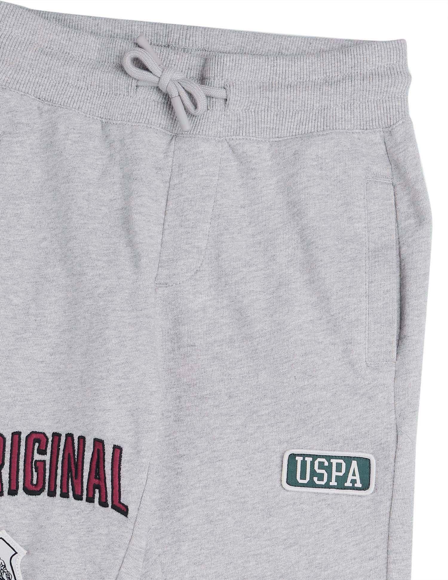 Boys Brand Appliqued Regular Fit Joggers Light Grey - U.S. POLO ASSN. | Large