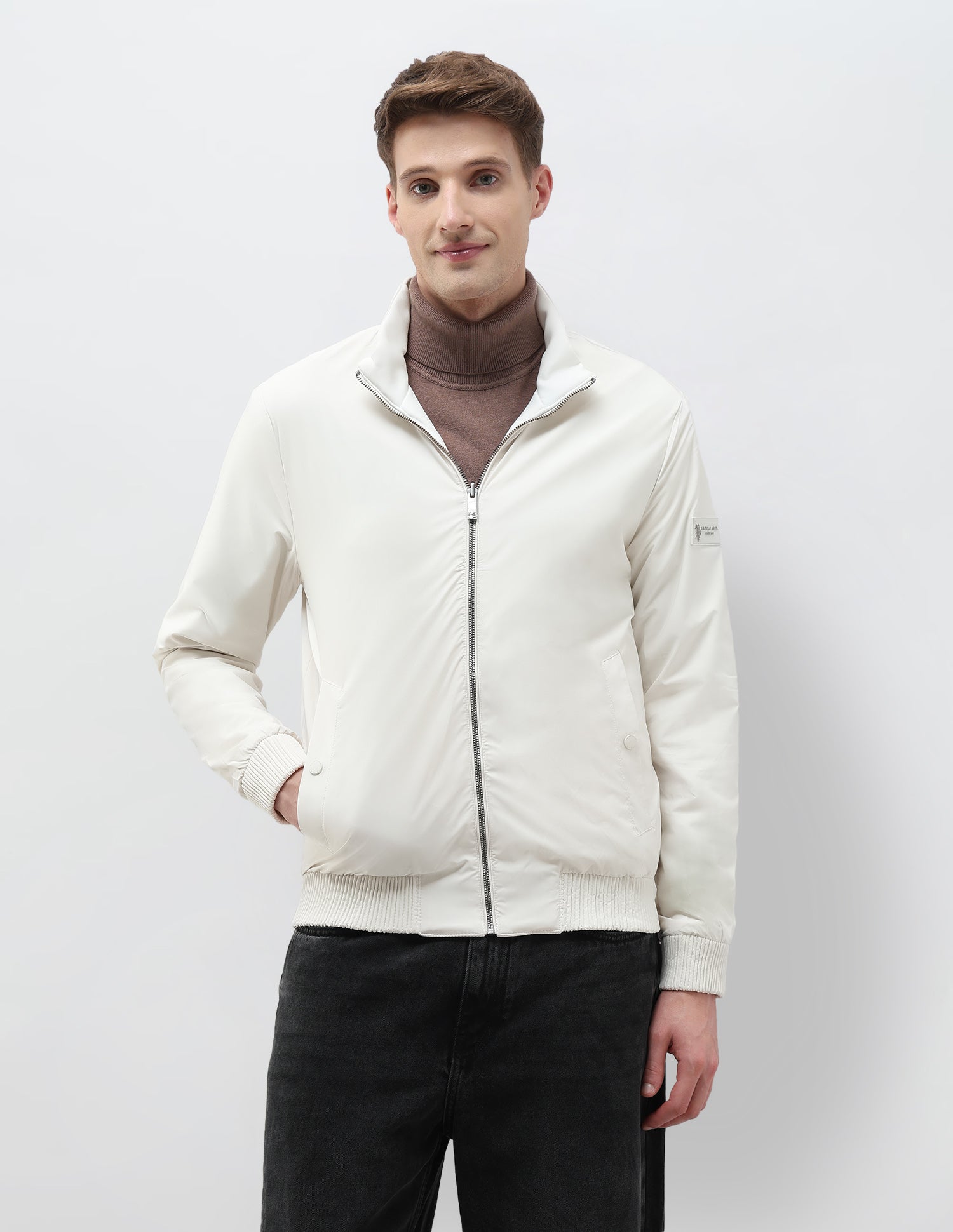 Reversible Solid Regular Fit Jacket Ecru - U.S. Polo Assn. India | Large
