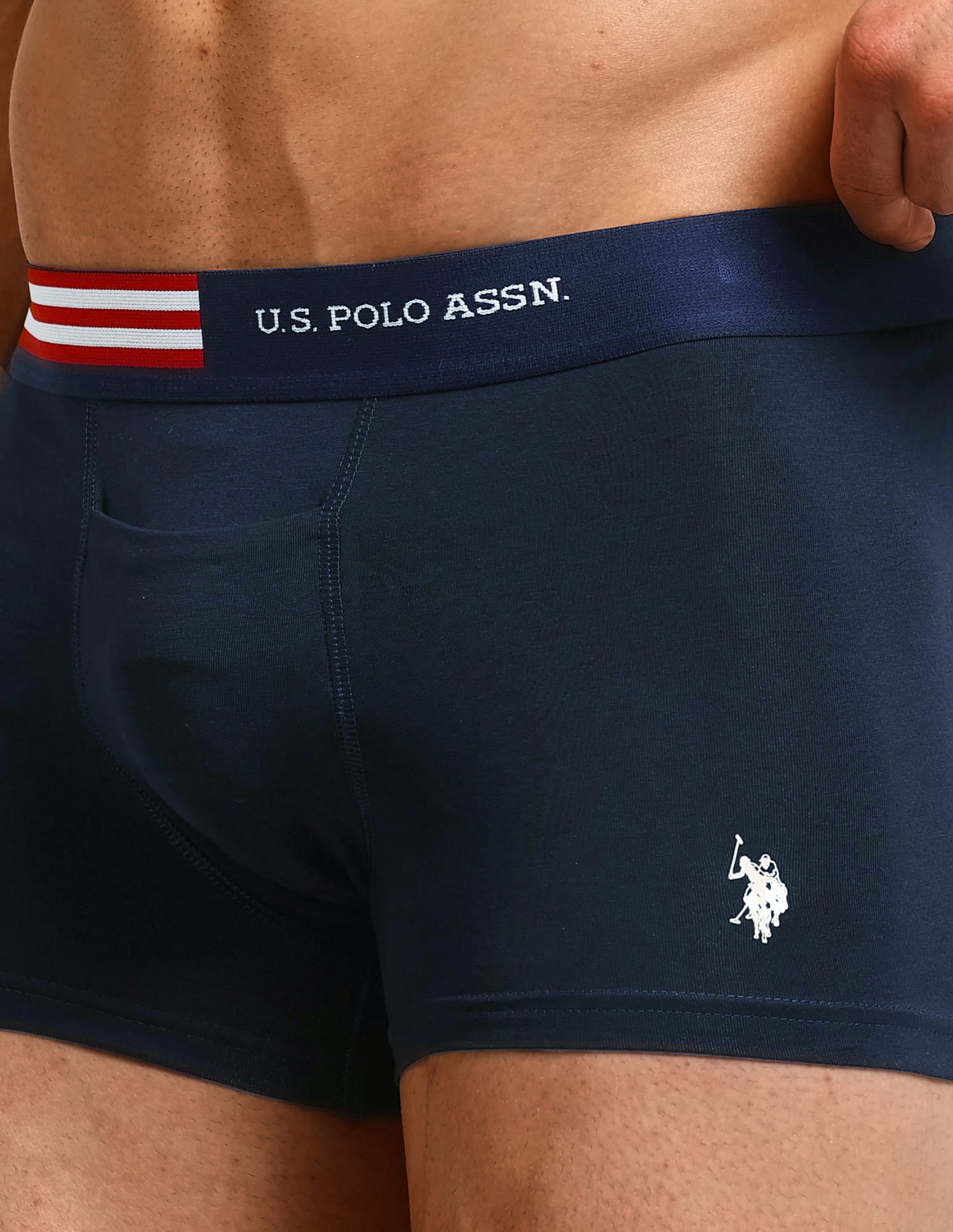Solid Elastic Waistband OET06-P5 Trunks - Pack Of 5 Multi-colour - U.S. Polo Assn. India | Large