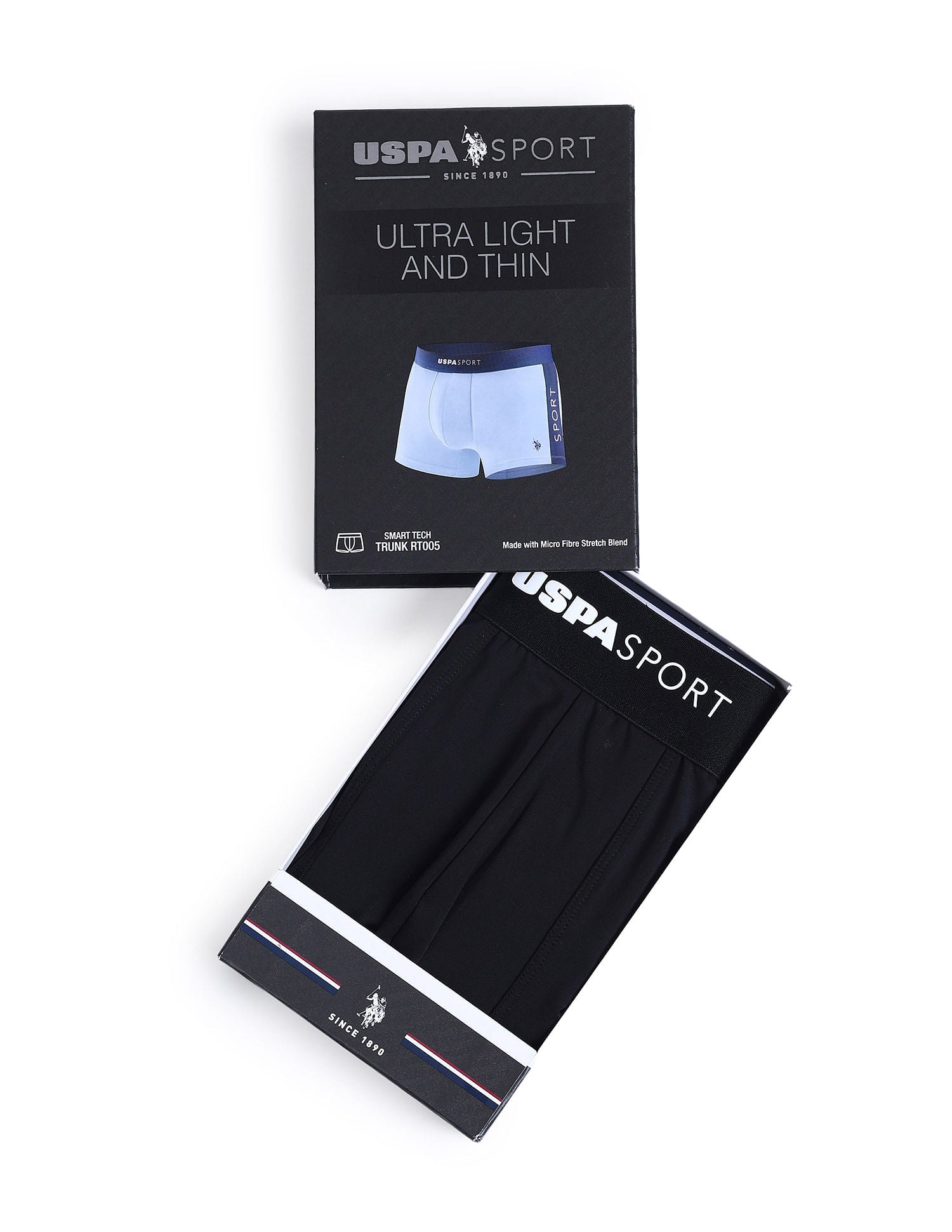 Micro Fibre High Stretch Performance Trunk Black and Grey - U.S. POLO ASSN. | Large