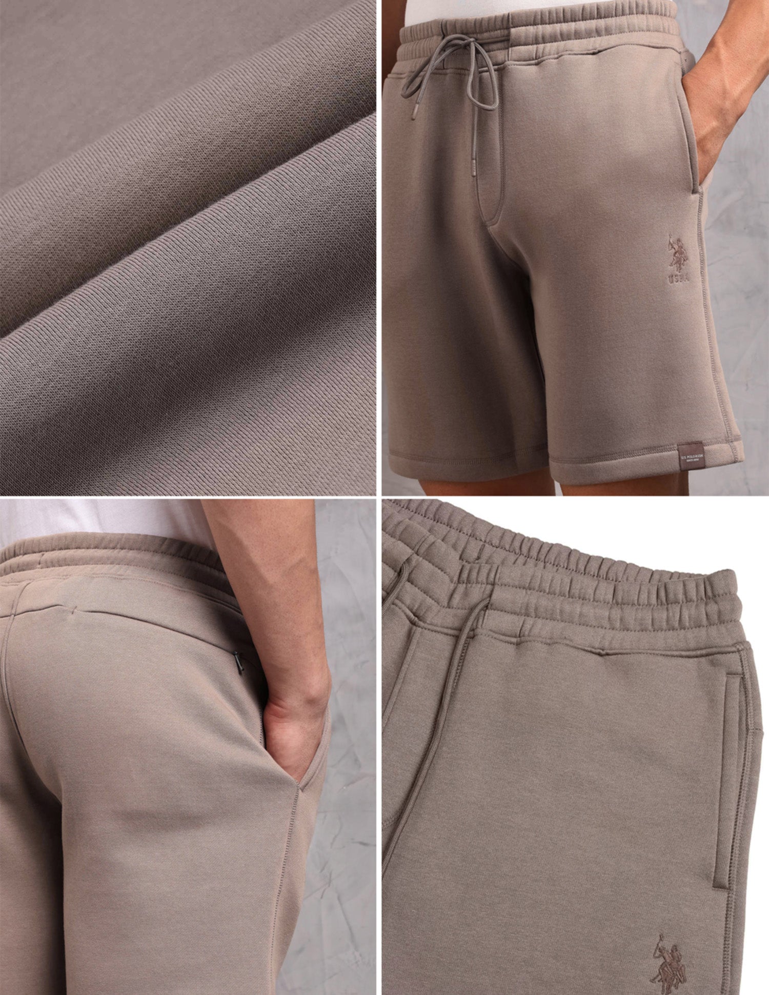 Cotton Terry OES10 Lounge Shorts - Pack Of 1 Light Brown - U.S. POLO ASSN. | Large