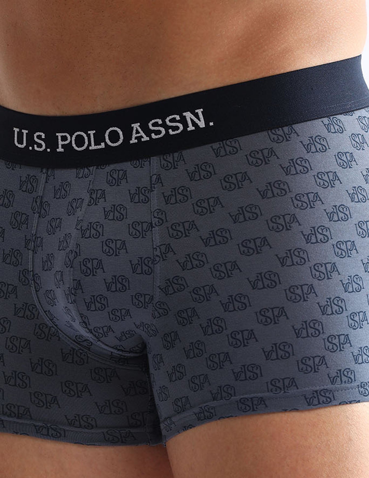 Men Pack Of 3 Anti-Microbial Underwear Trunks - OET14-GBZ-P3 Iron Gate, Blue and Black - U.S. POLO ASSN. | Large