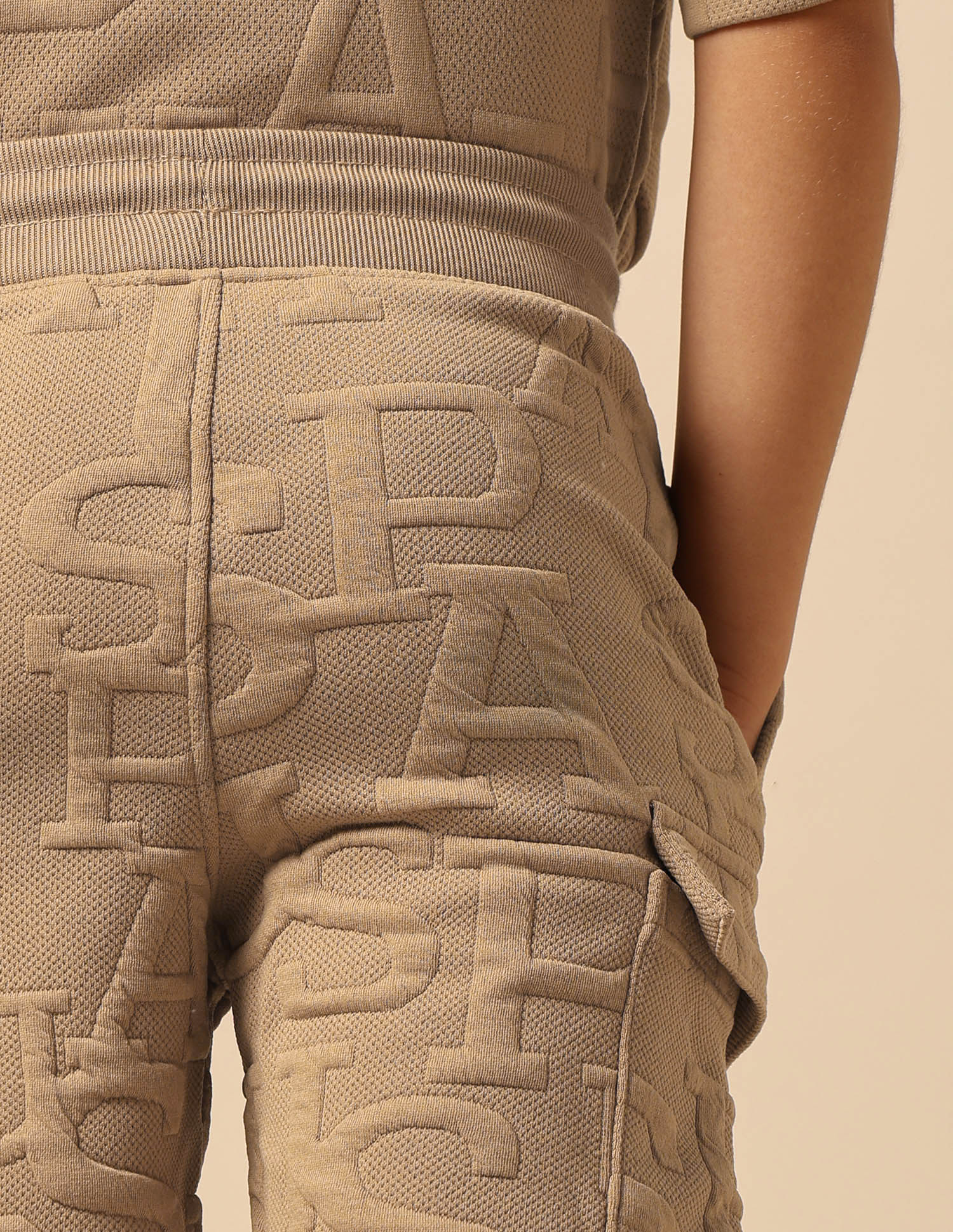 Boys Brand Embossed Regular Fit Shorts Light Brown - U.S. POLO ASSN. | Large