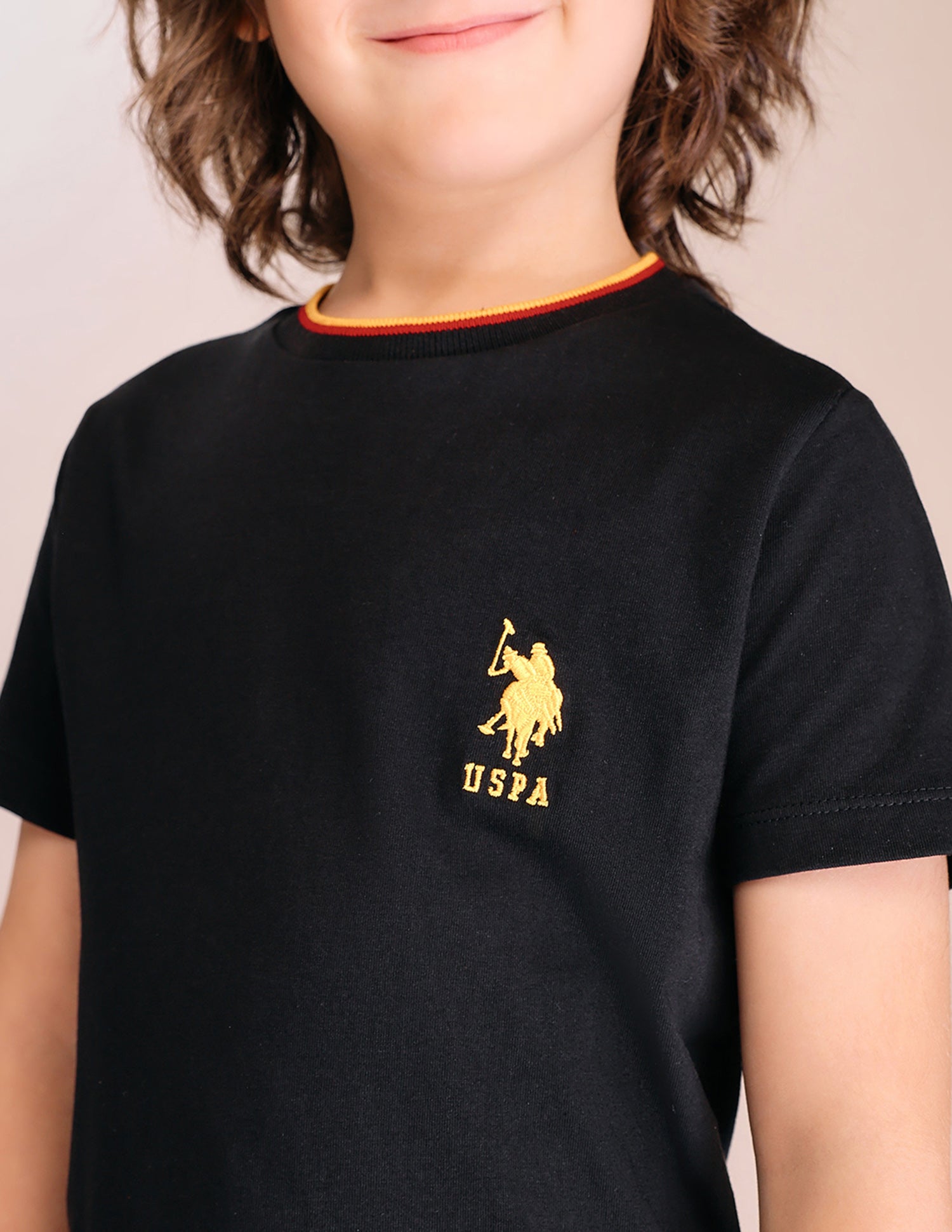 Boys Solid Regular Fit T-Shirt - Pack Of 2 Blue and Black - U.S. POLO ASSN. | Large