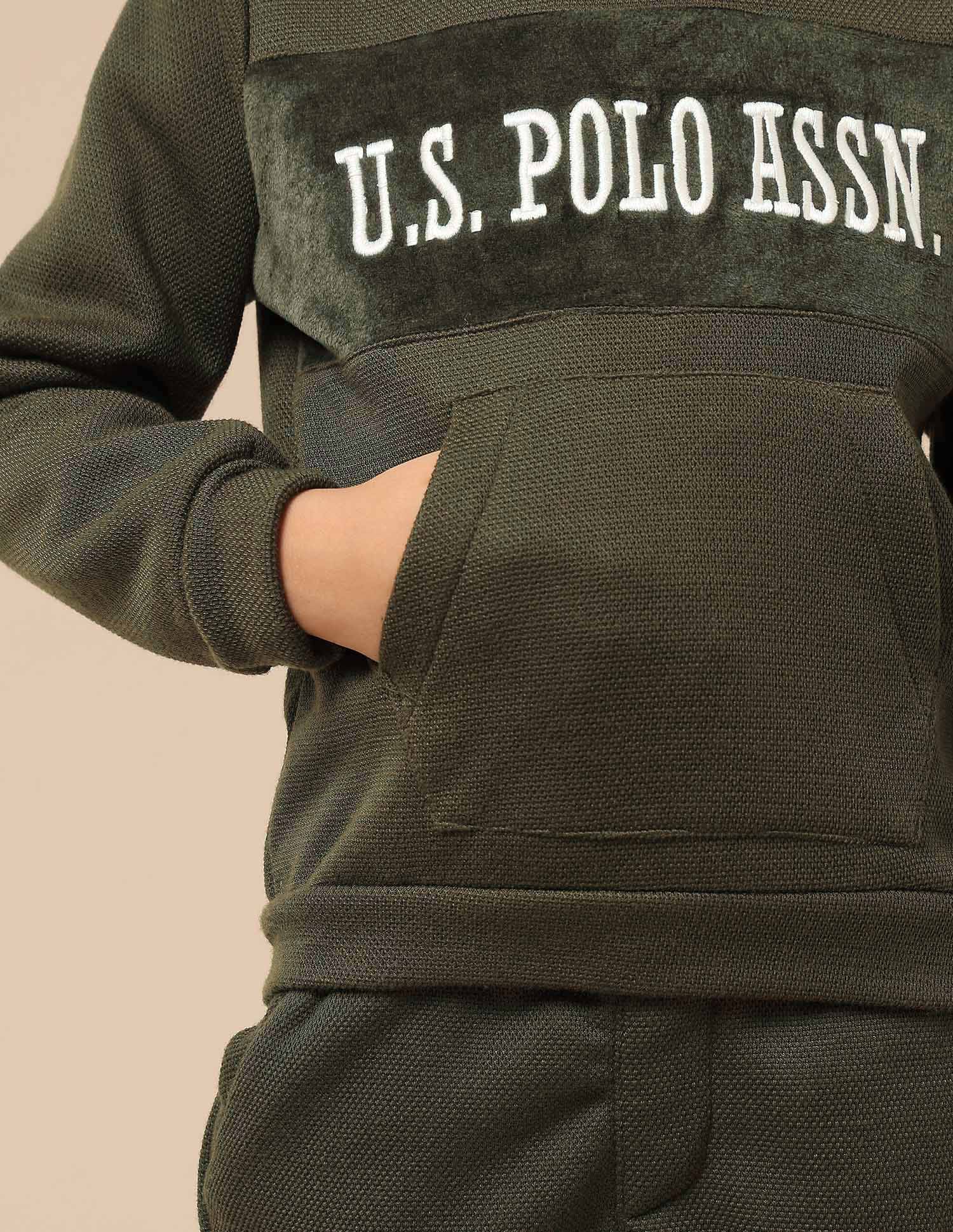 Boys Brand Embroidered Regular Fit Sweatshirt Olive - U.S. POLO ASSN. | Large