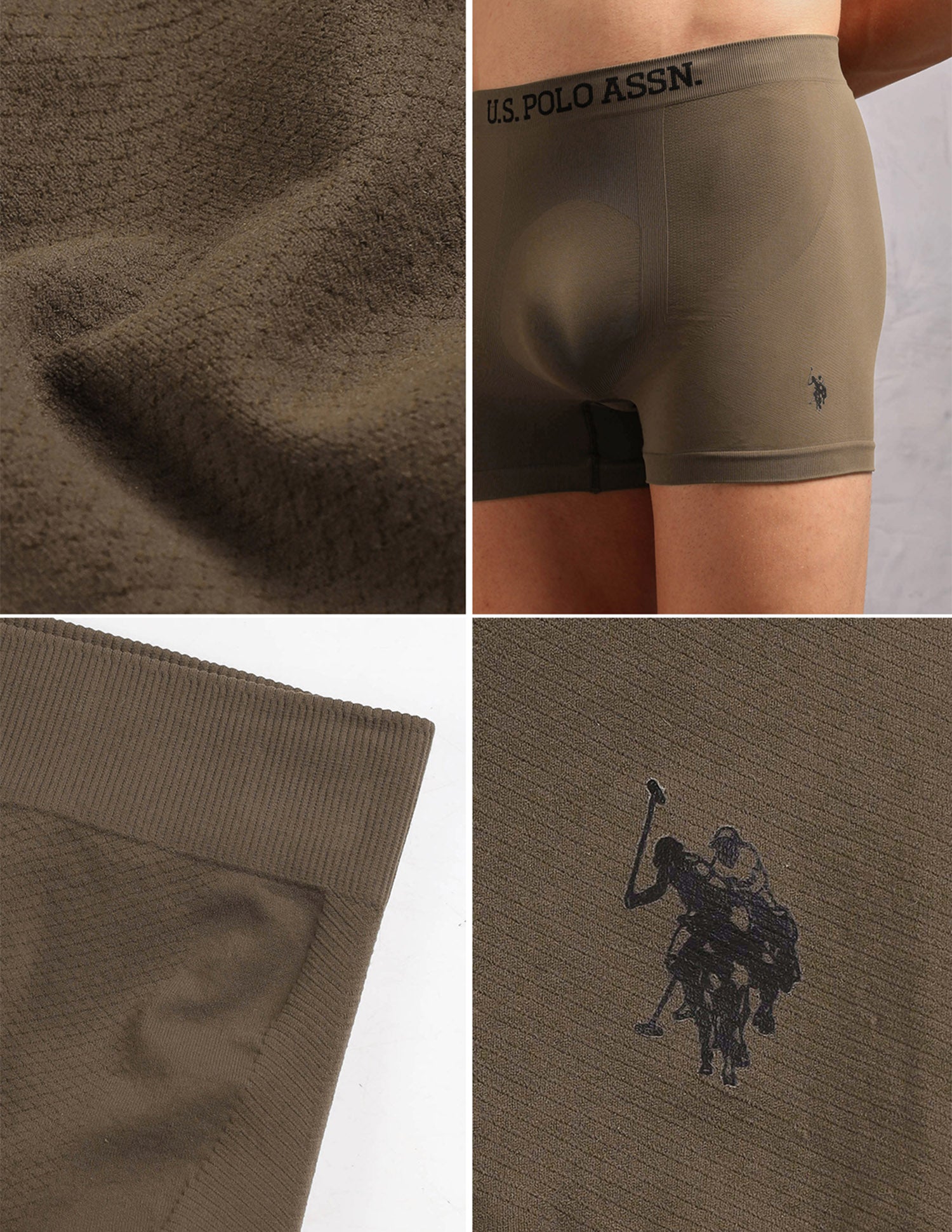 Breathable Stretch Comfort AT003 Trunks - Pack of 1 Brown - U.S. Polo Assn. India | Large