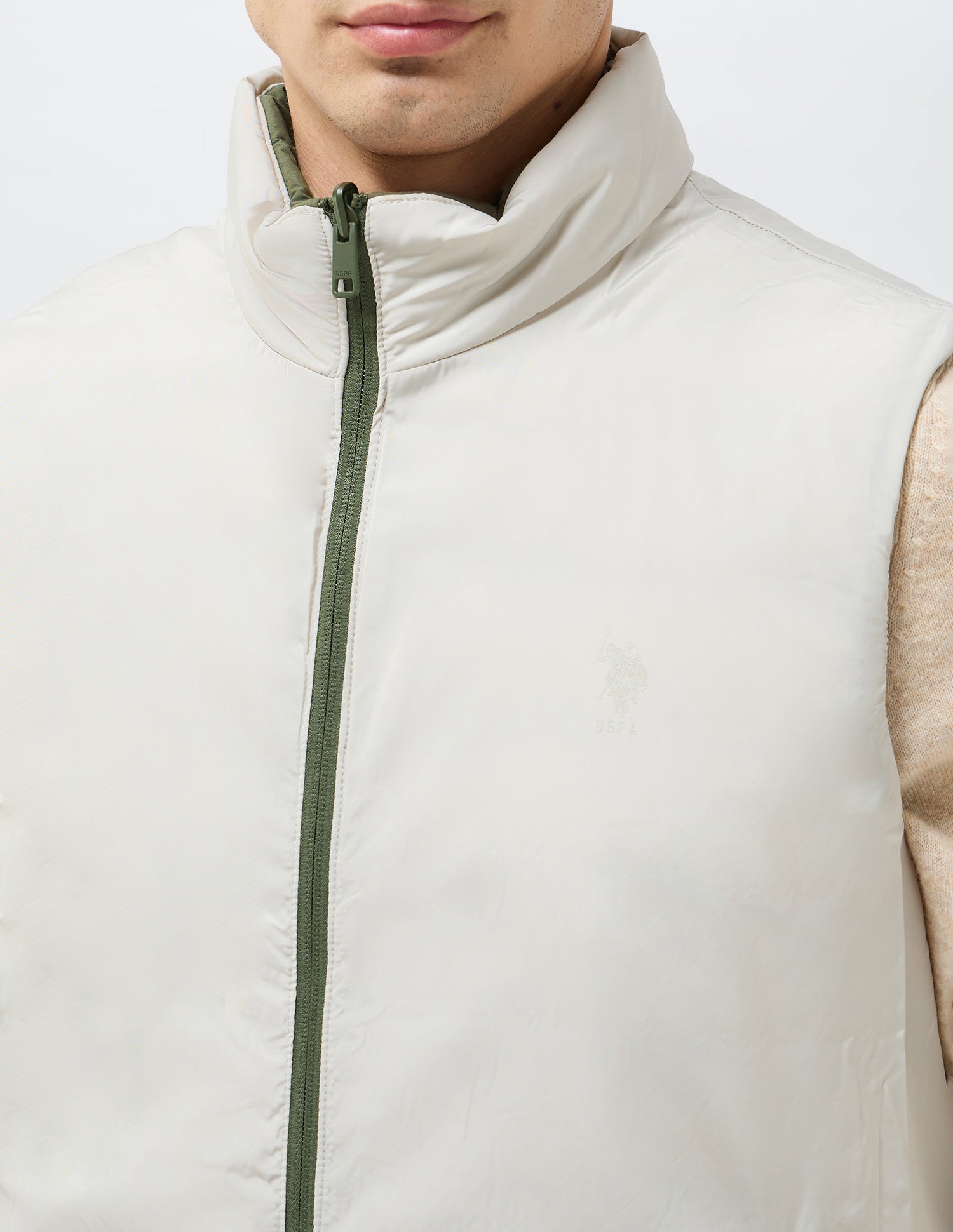 Solid Regular Fit Reversible Jacket Olive - U.S. POLO ASSN. | Large