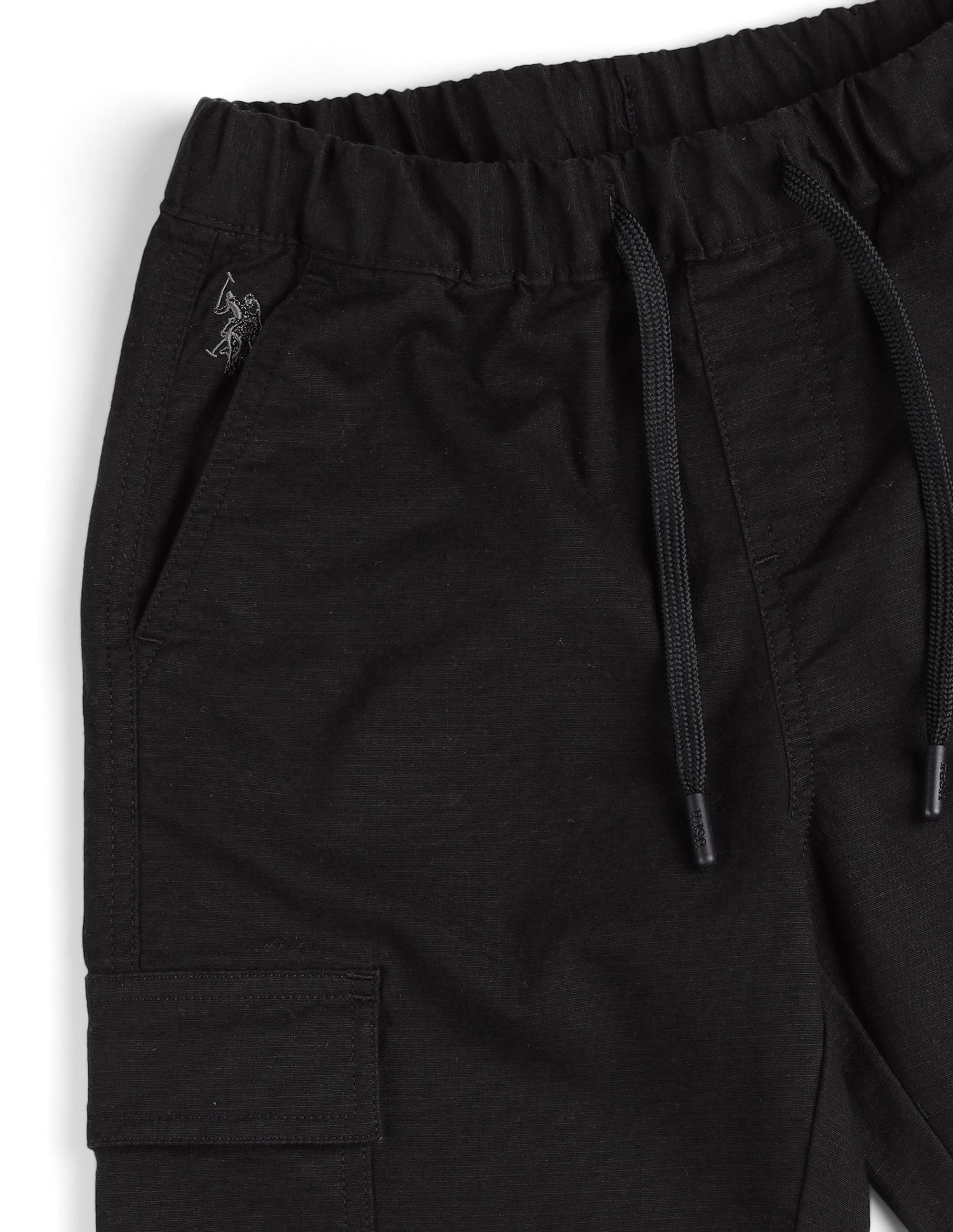 Boys Textured Relaxed Fit Cargos Black - U.S. POLO ASSN. | Large