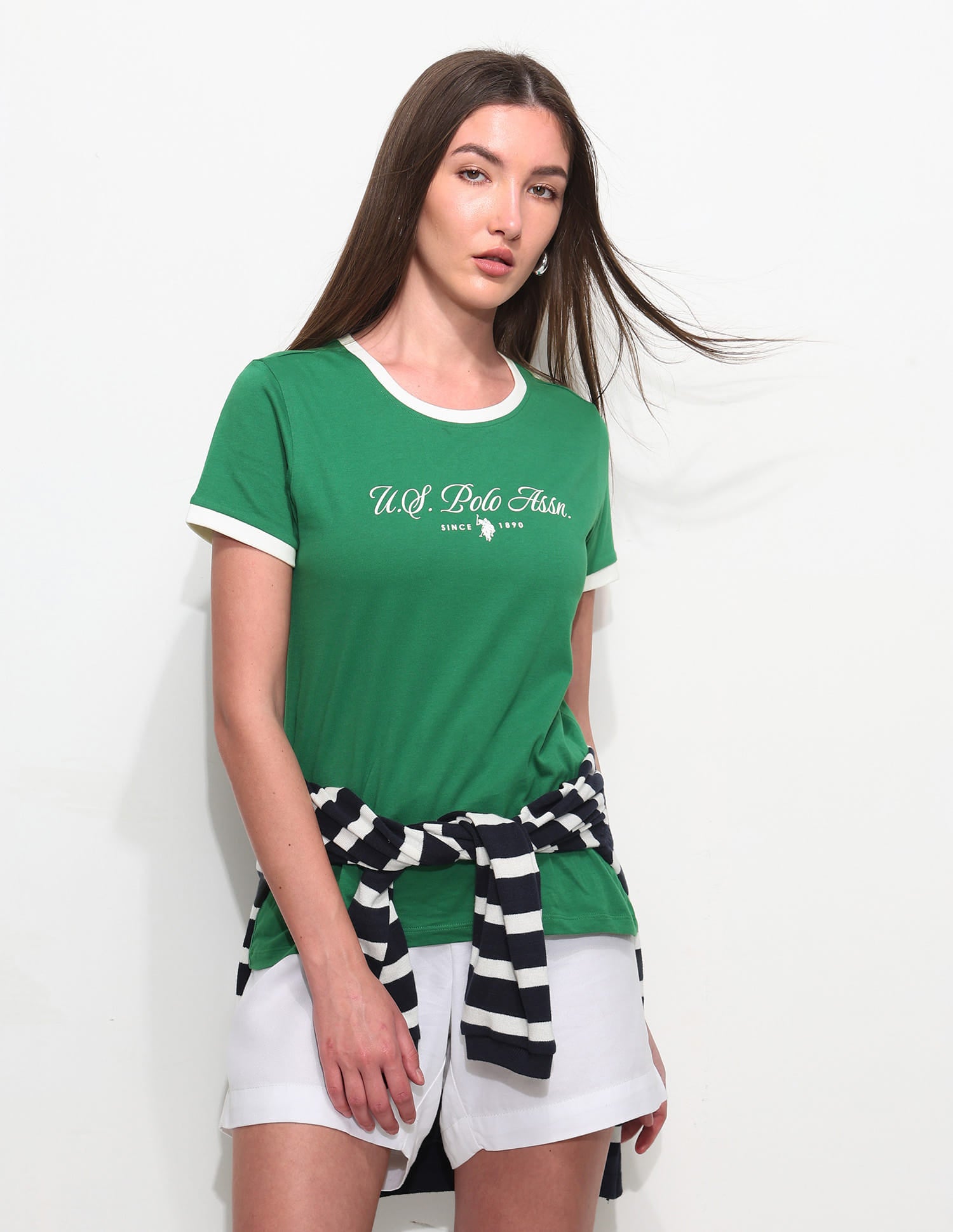 Regular Fit Brand Printed T-Shirt Green - U.S. Polo Assn. India | Large